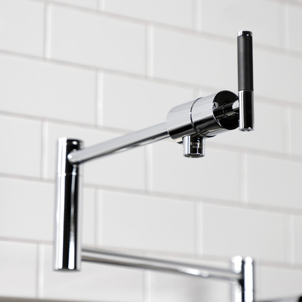 Kaiser KS4701CKL Single-Hole Deck Mount Pot Filler, Polished Chrome