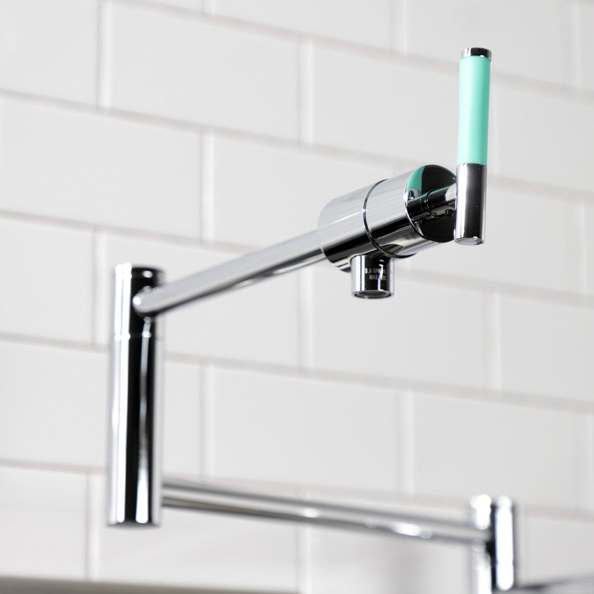 Kaiser KS4701CKL Single-Hole Deck Mount Pot Filler, Polished Chrome