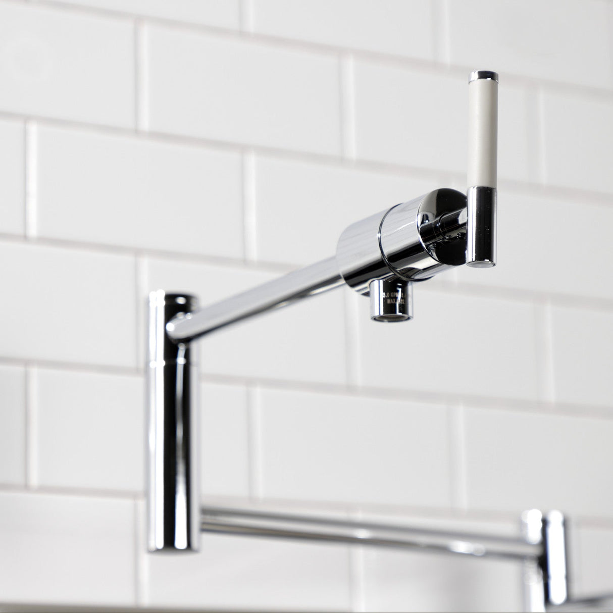 Kaiser KS4701CKL Single-Hole Deck Mount Pot Filler, Polished Chrome