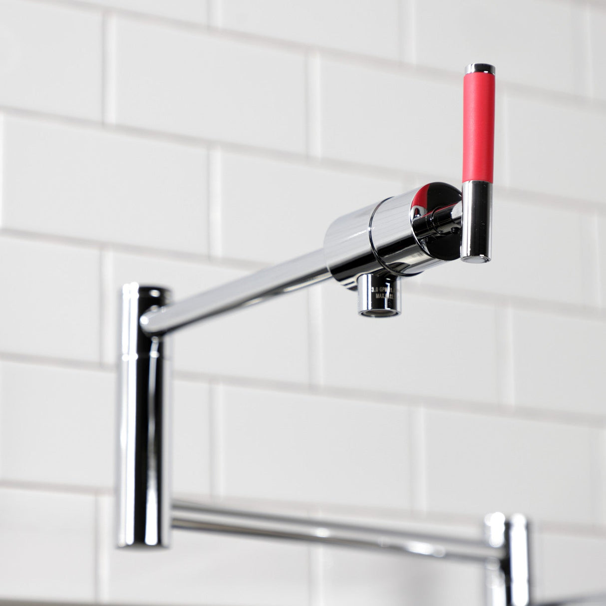 Kaiser KS4701CKL Single-Hole Deck Mount Pot Filler, Polished Chrome