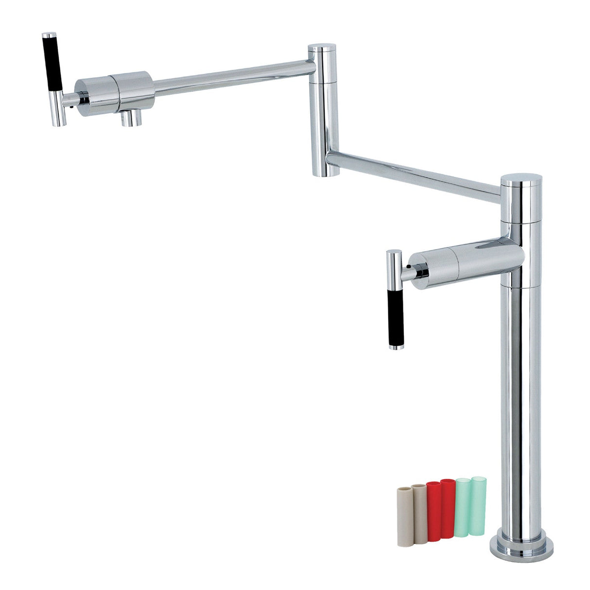 Kaiser KS4701CKL Single-Hole Deck Mount Pot Filler, Polished Chrome