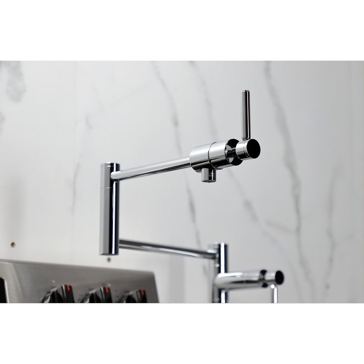 Concord KS4701DL Single-Hole Deck Mount Pot Filler, Polished Chrome