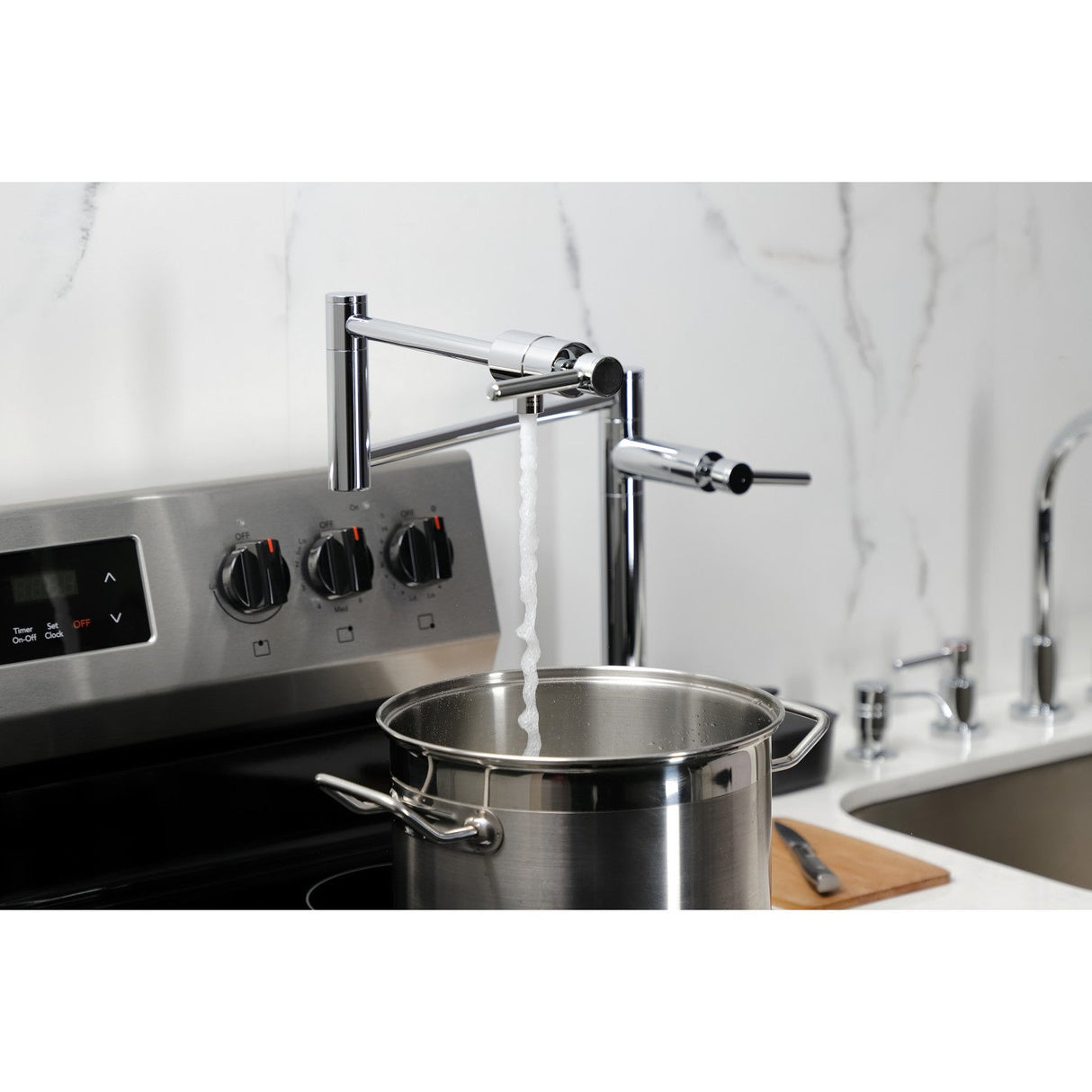 Concord KS4701DL Single-Hole Deck Mount Pot Filler, Polished Chrome