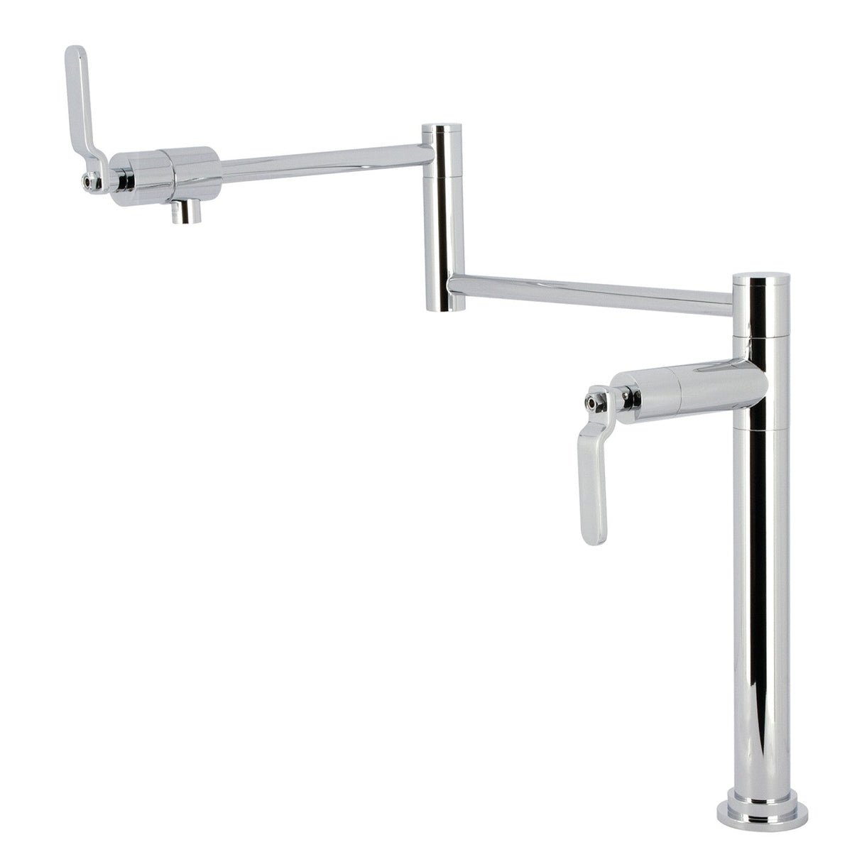 Whitaker KS4701KL Two-Handle Deck Mount Pot Filler, Polished Chrome