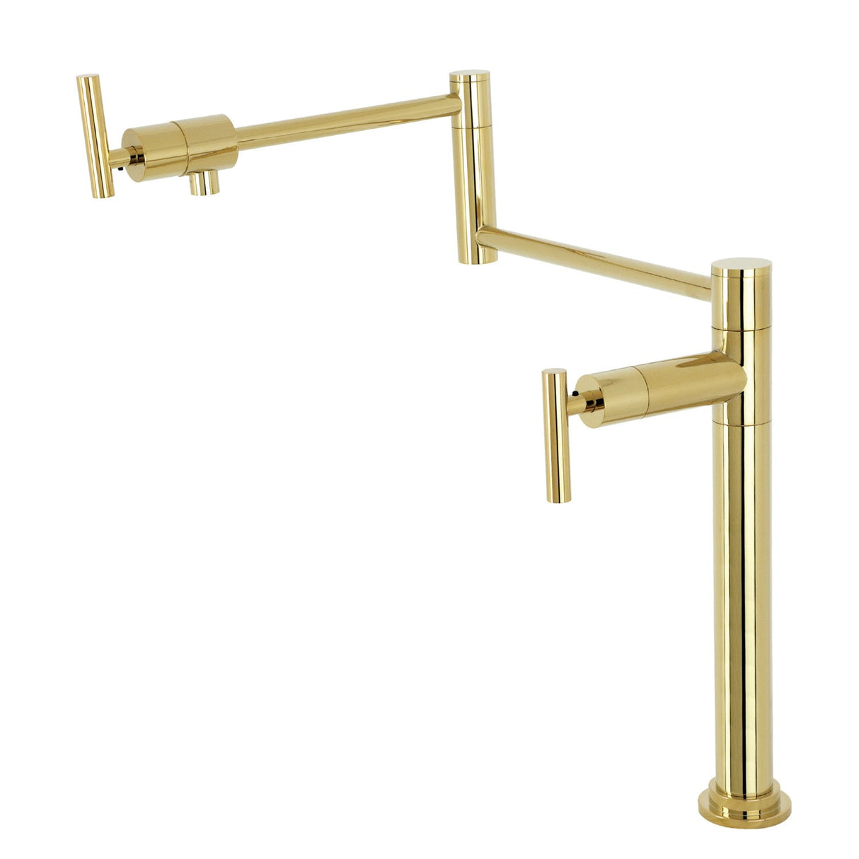 Manhattan KS4702CML Single-Hole Deck Mount Pot Filler, Polished Brass