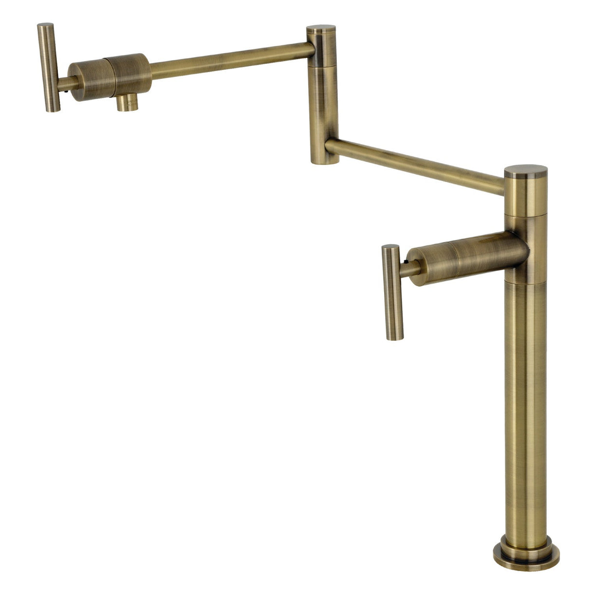 Manhattan KS4703CML Single-Hole Deck Mount Pot Filler, Antique Brass