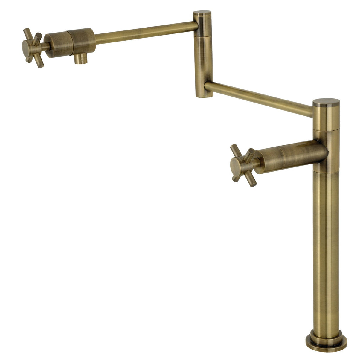 Concord KS4703DX Single-Hole Deck Mount Pot Filler, Antique Brass