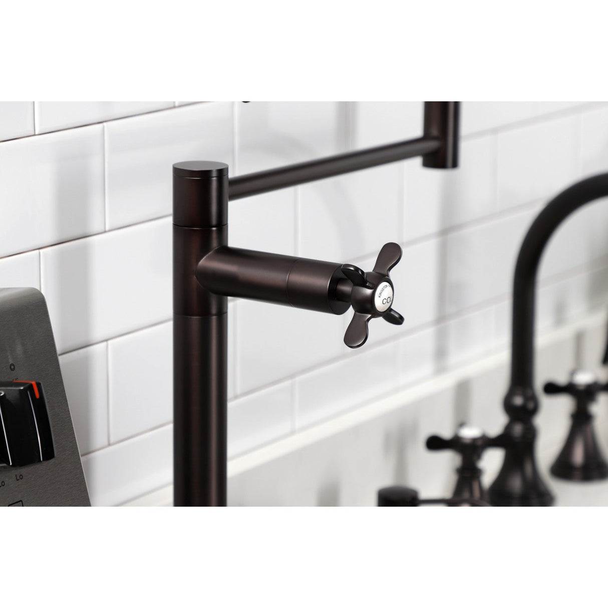 Essex KS4705BEX Single-Hole Deck Mount Pot Filler, Oil Rubbed Bronze