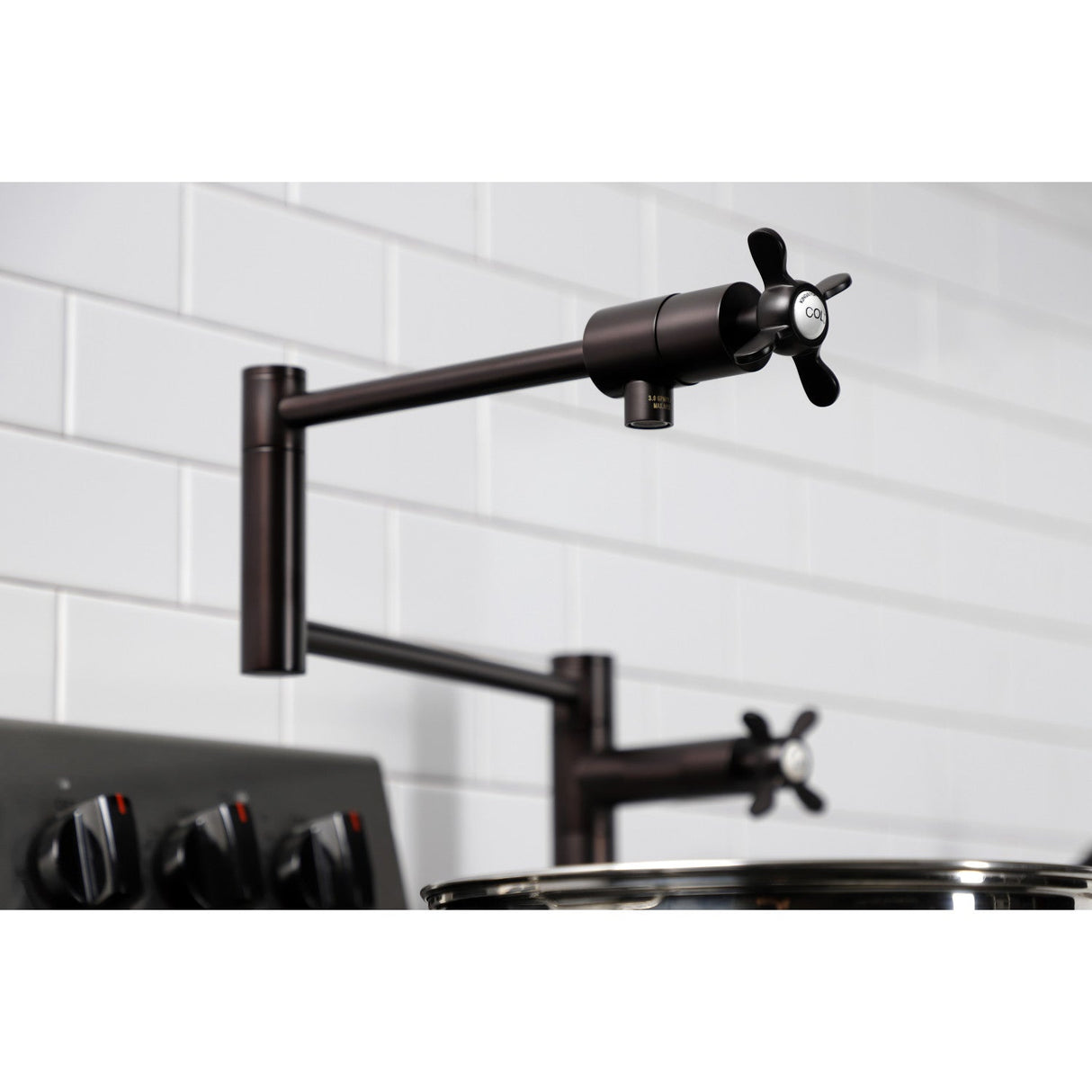 Essex KS4705BEX Single-Hole Deck Mount Pot Filler, Oil Rubbed Bronze