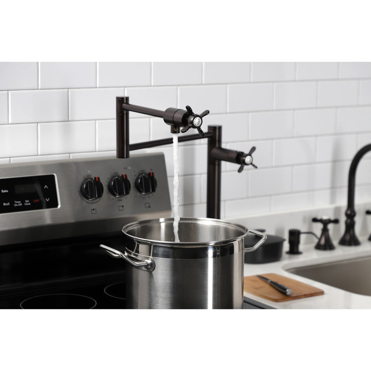 Essex KS4705BEX Single-Hole Deck Mount Pot Filler, Oil Rubbed Bronze
