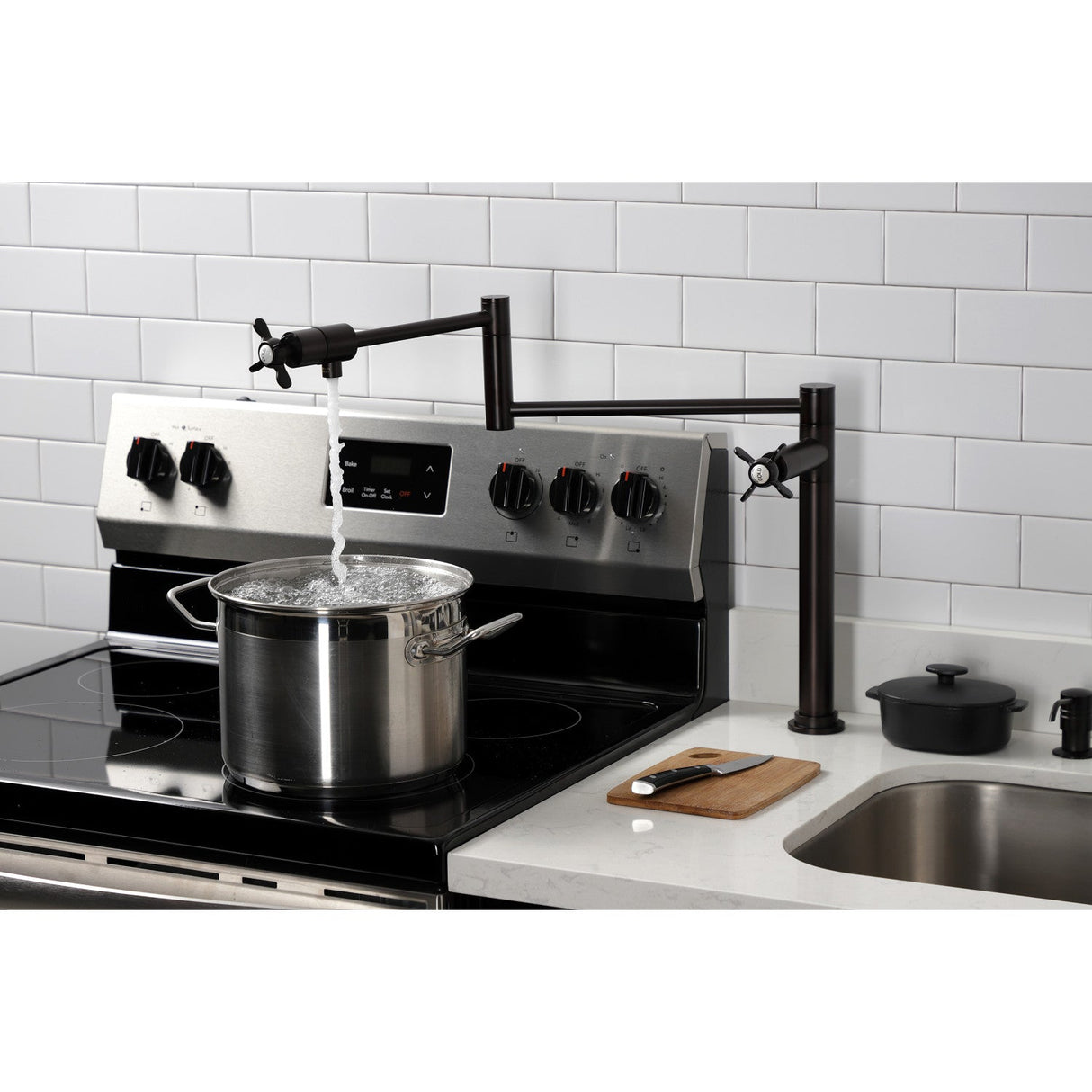 Essex KS4705BEX Single-Hole Deck Mount Pot Filler, Oil Rubbed Bronze