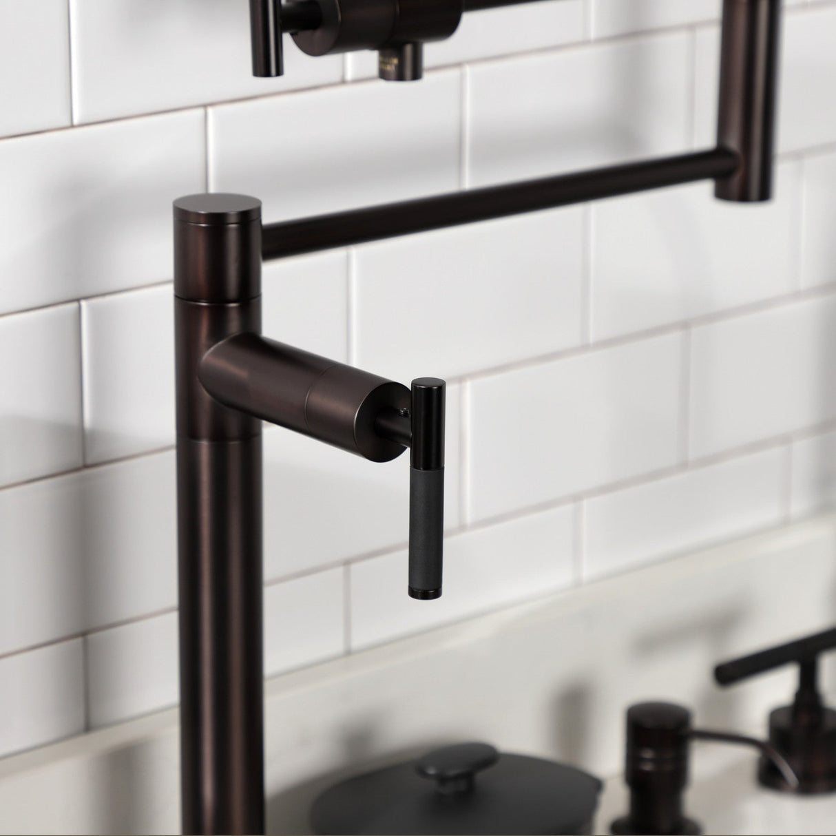 Kaiser KS4705CKL Single-Hole Deck Mount Pot Filler, Oil Rubbed Bronze