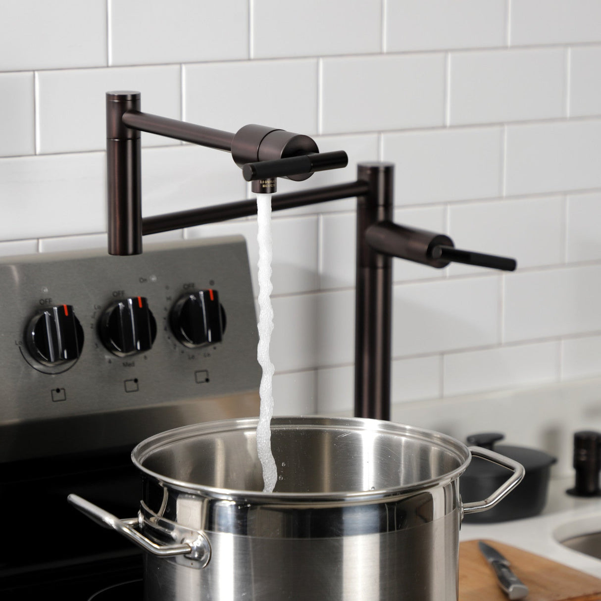Kaiser KS4705CKL Single-Hole Deck Mount Pot Filler, Oil Rubbed Bronze