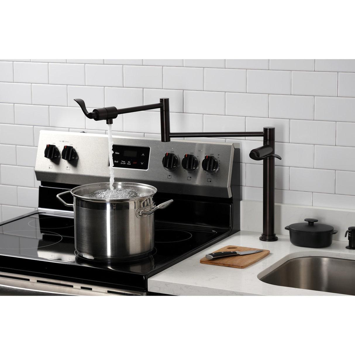 NuWave KS4705DFL Single-Hole Deck Mount Pot Filler, Oil Rubbed Bronze