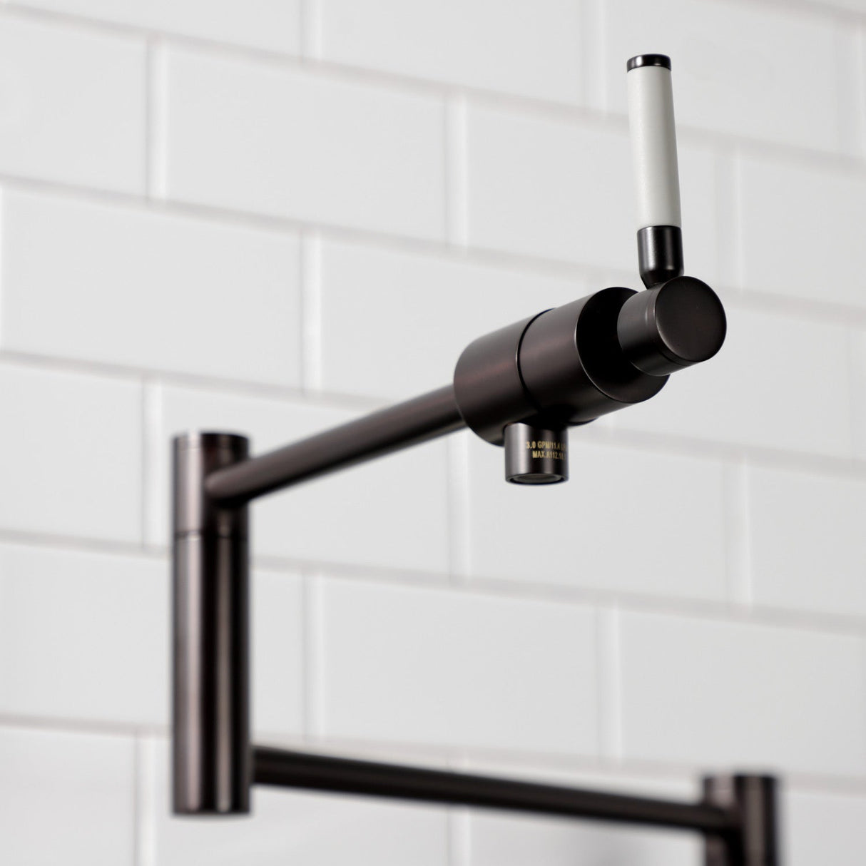 Kaiser KS4705DKL Single-Hole Deck Mount Pot Filler, Oil Rubbed Bronze