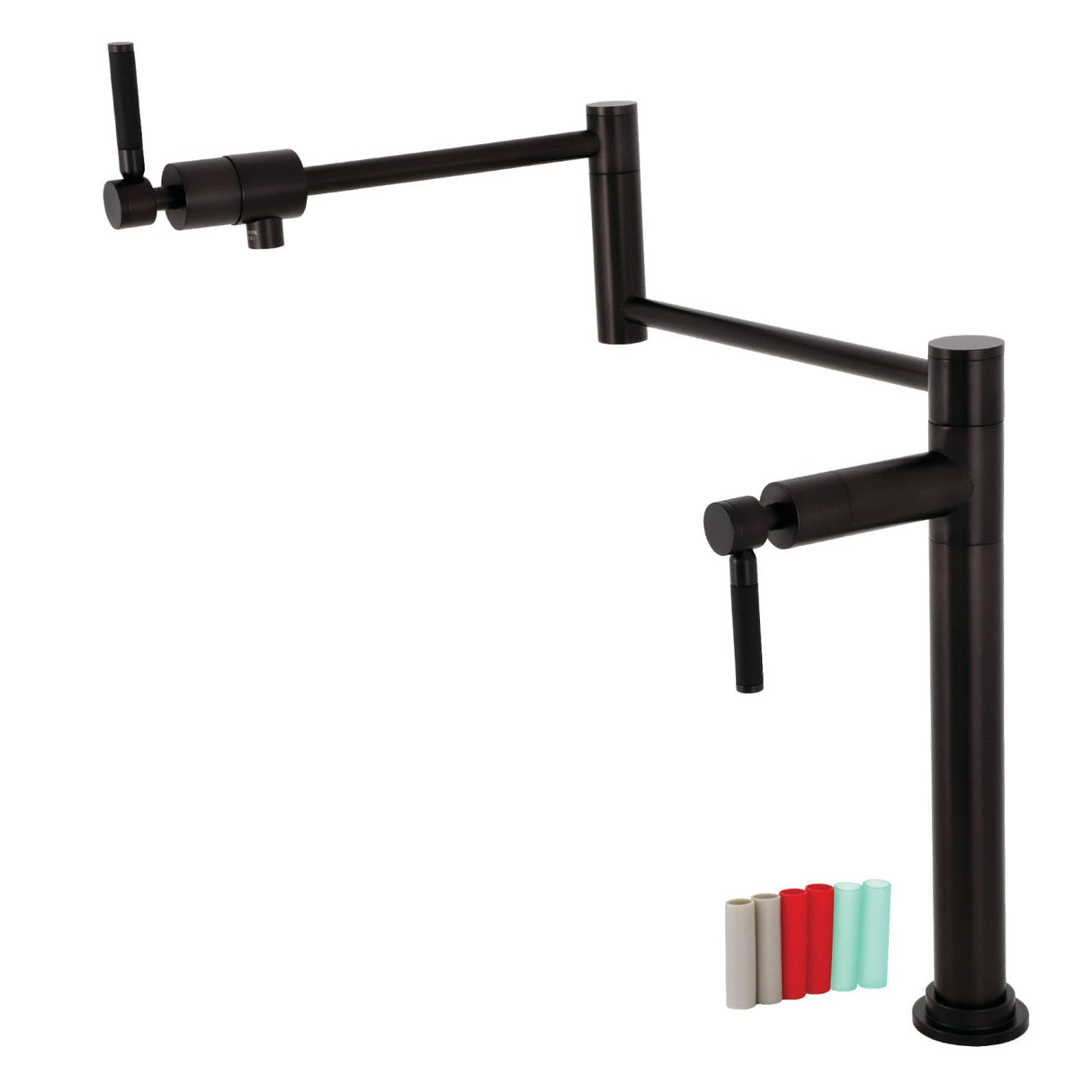 Kaiser KS4705DKL Single-Hole Deck Mount Pot Filler, Oil Rubbed Bronze