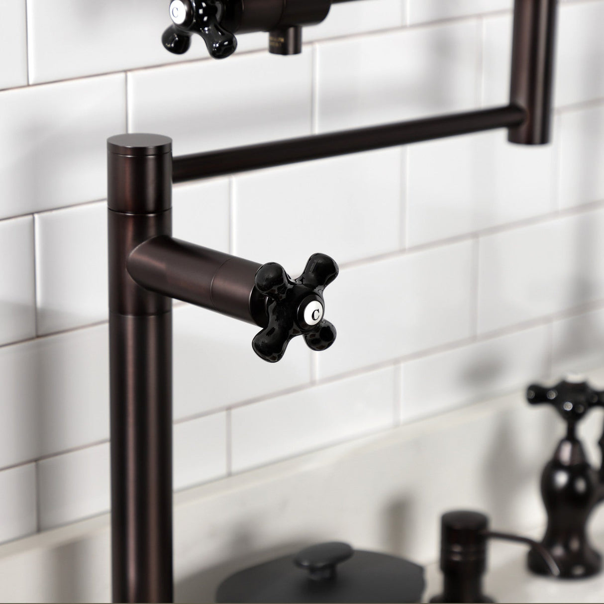 Duchess KS4705PKX Single-Hole Deck Mount Pot Filler, Oil Rubbed Bronze