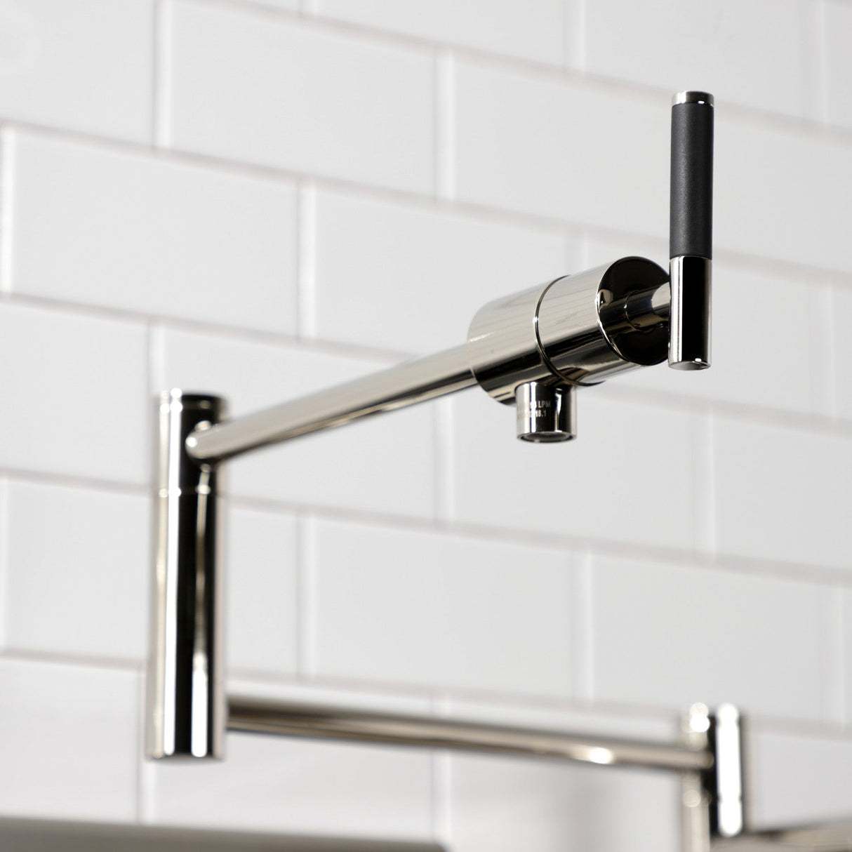 Kaiser KS4706CKL Single-Hole Deck Mount Pot Filler, Polished Nickel