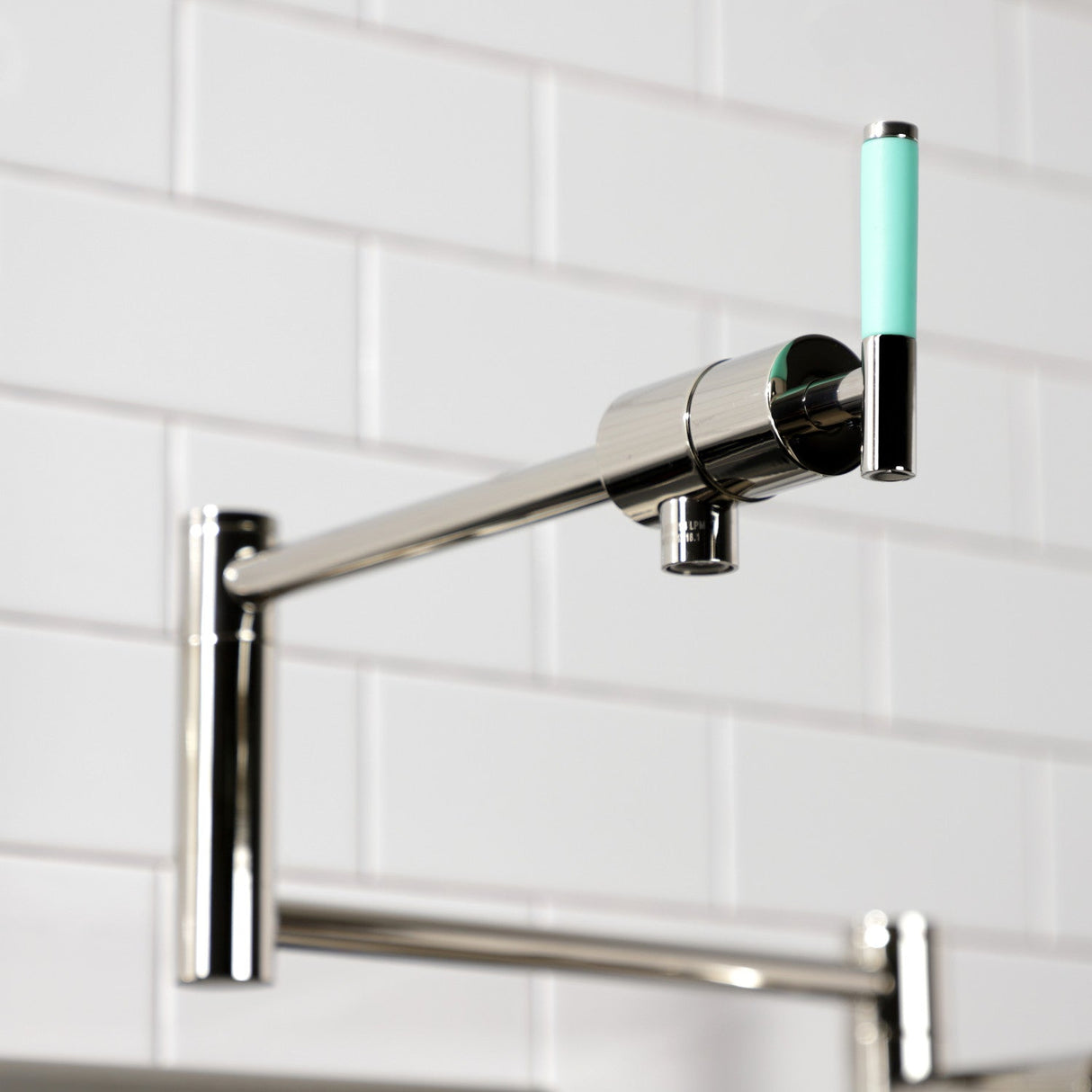 Kaiser KS4706CKL Single-Hole Deck Mount Pot Filler, Polished Nickel