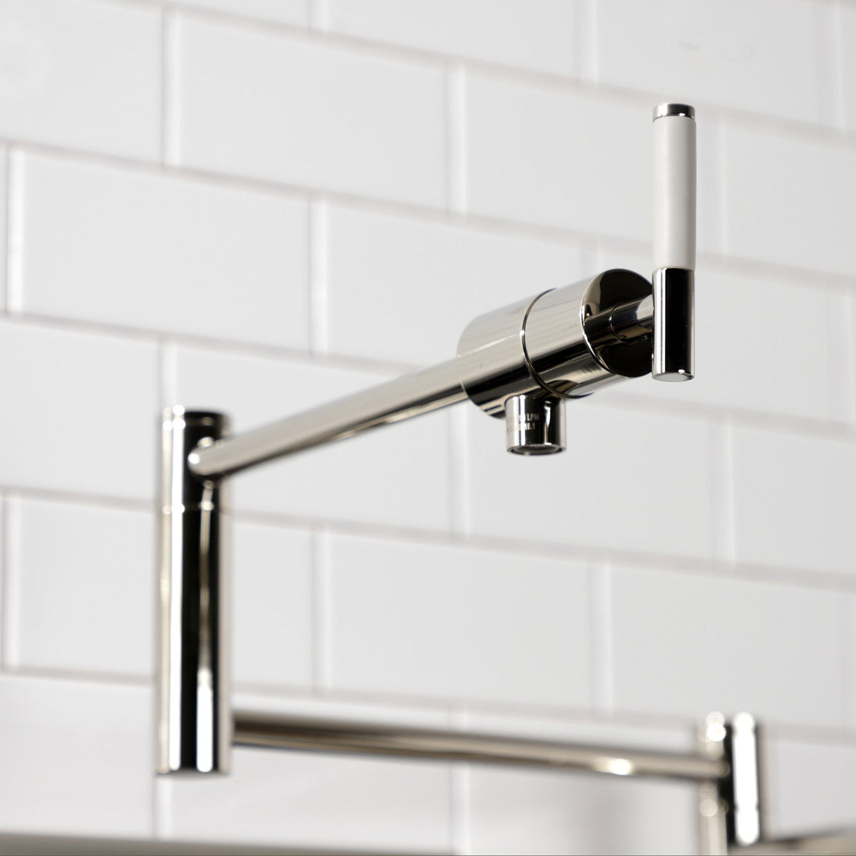 Kaiser KS4706CKL Single-Hole Deck Mount Pot Filler, Polished Nickel