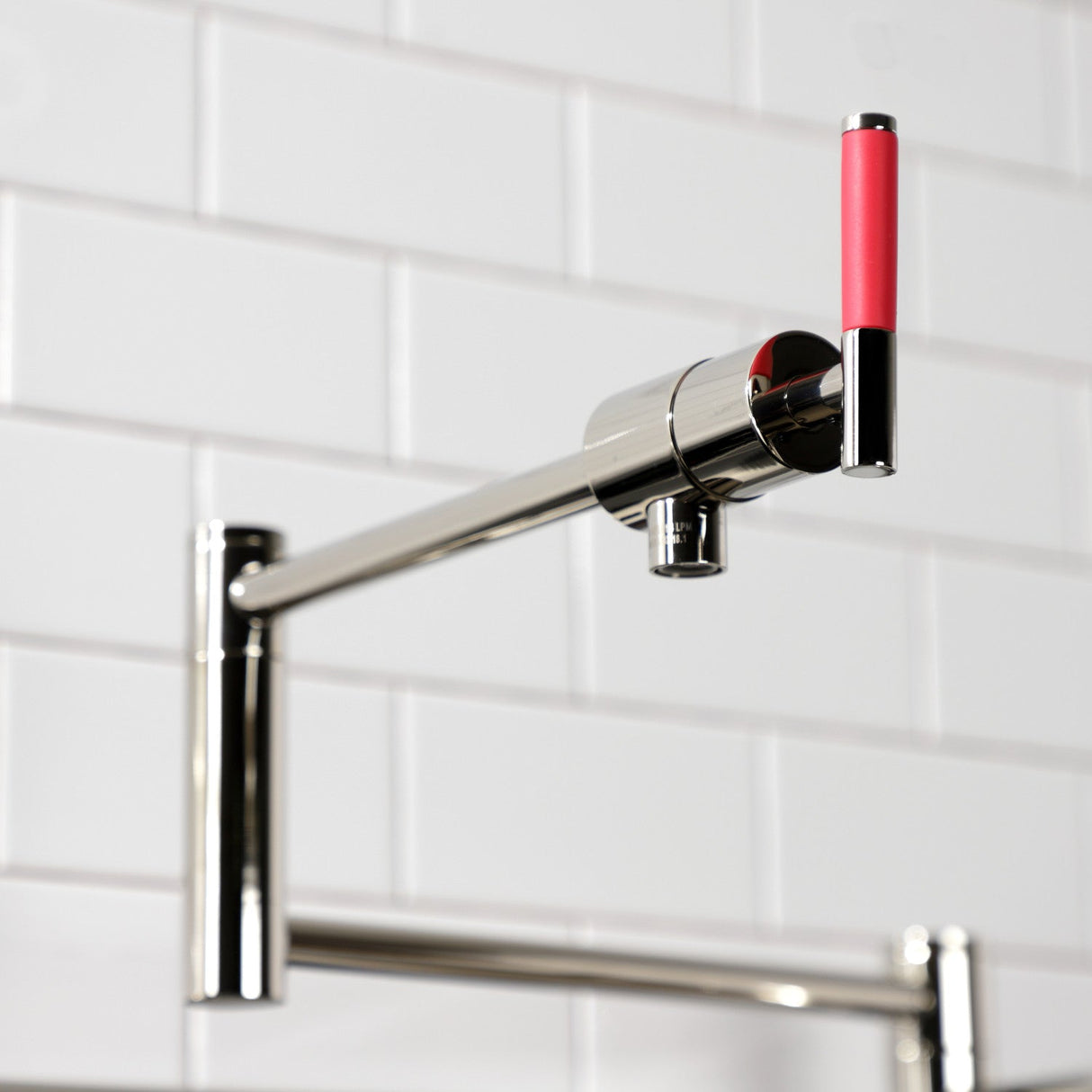 Kaiser KS4706CKL Single-Hole Deck Mount Pot Filler, Polished Nickel