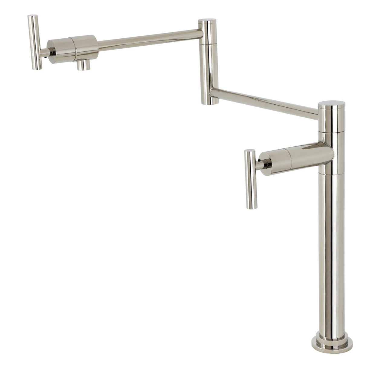 Manhattan KS4706CML Single-Hole Deck Mount Pot Filler, Polished Nickel