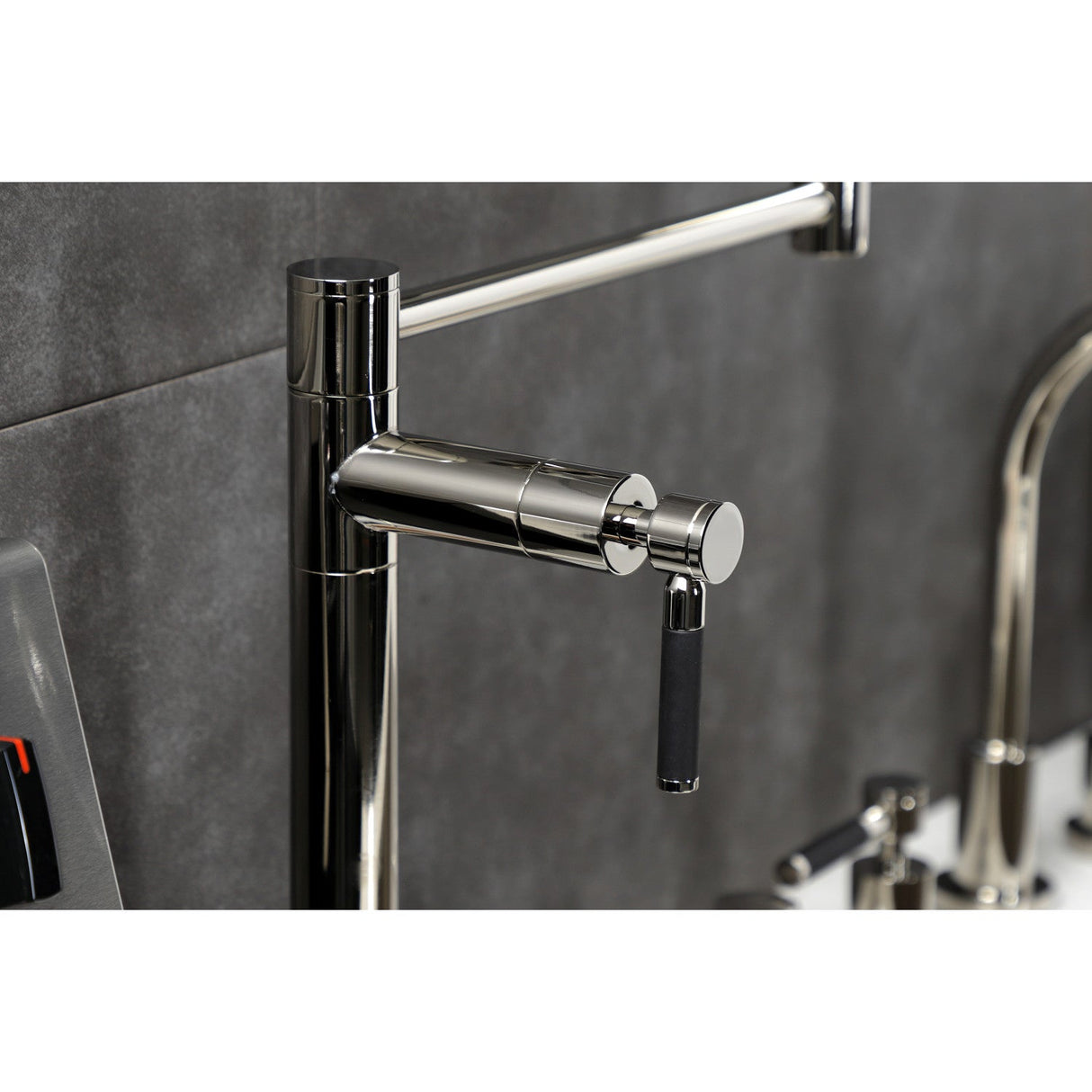 Kaiser KS4706DKL Single-Hole Deck Mount Pot Filler, Polished Nickel