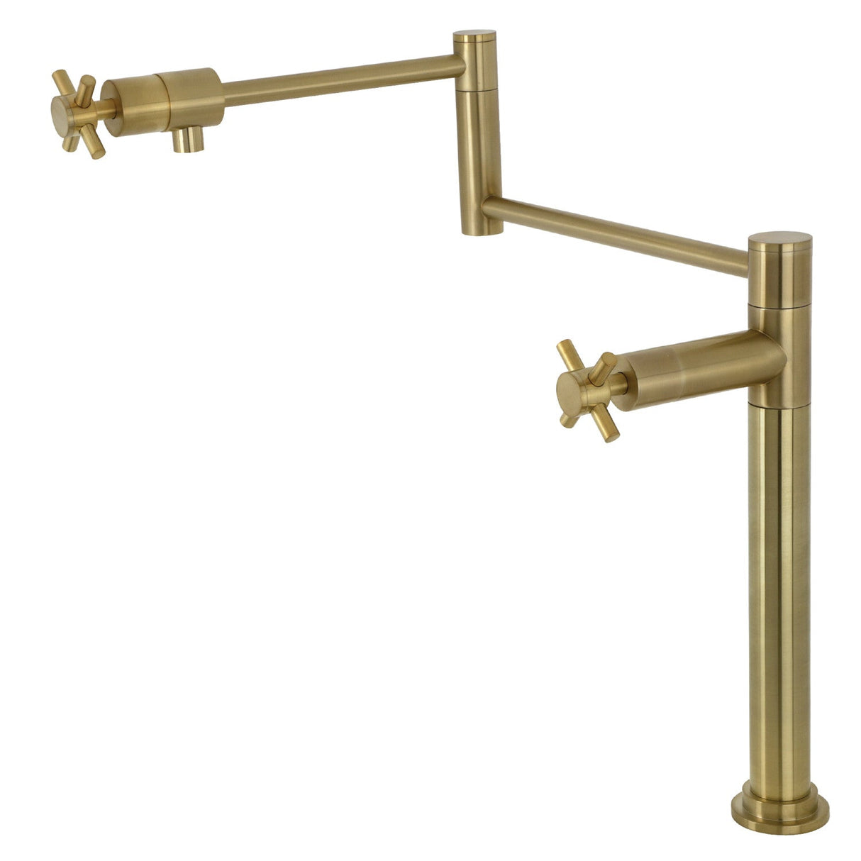 Concord KS4707DX Single-Hole Deck Mount Pot Filler, Brushed Brass