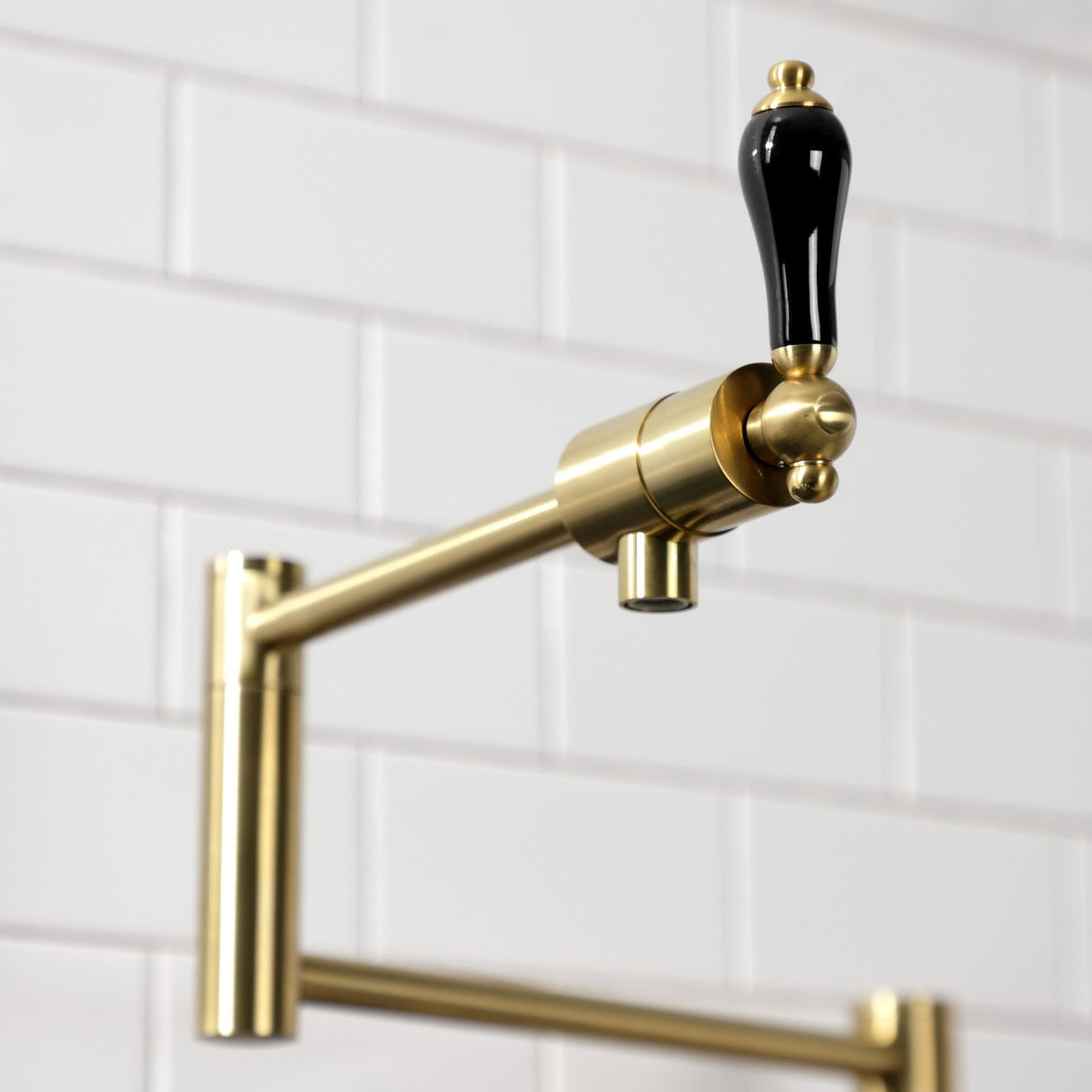 Duchess KS4707PKL Single-Hole Deck Mount Pot Filler, Brushed Brass