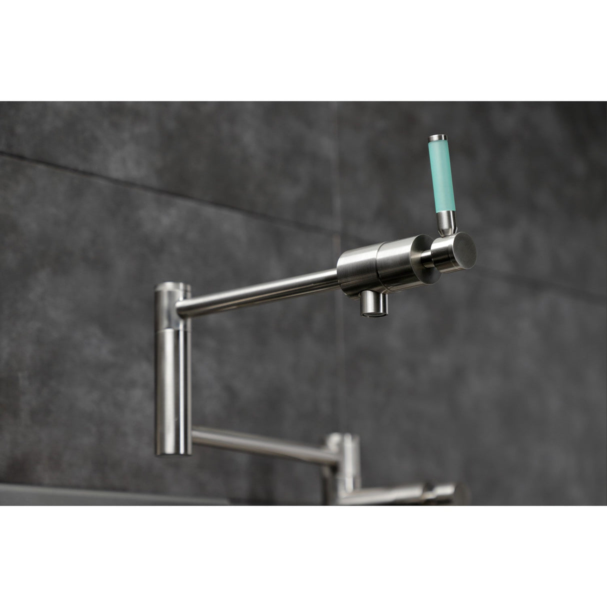 Kaiser KS4708DKL Single-Hole Deck Mount Pot Filler, Brushed Nickel