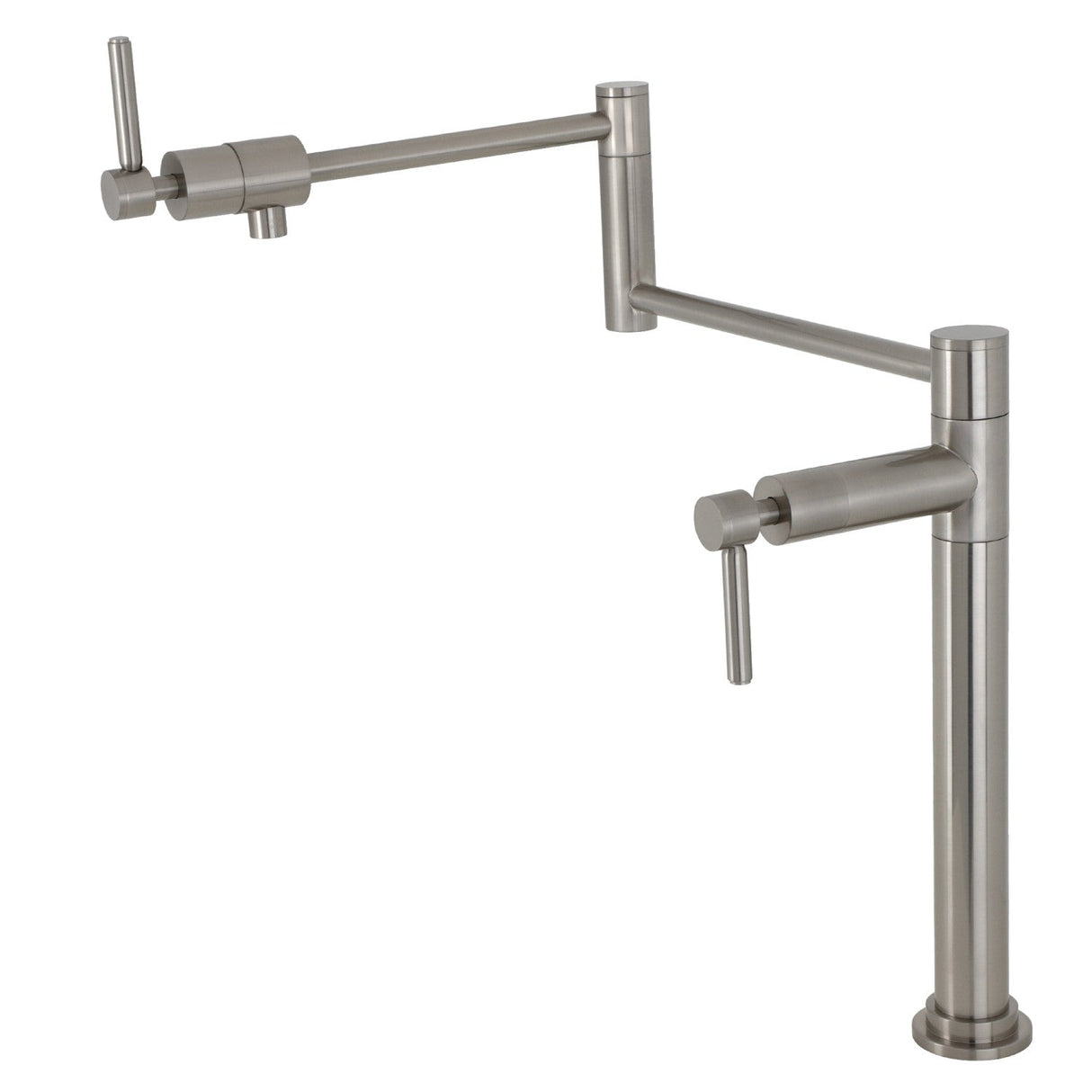 Concord KS4708DL Single-Hole Deck Mount Pot Filler, Brushed Nickel