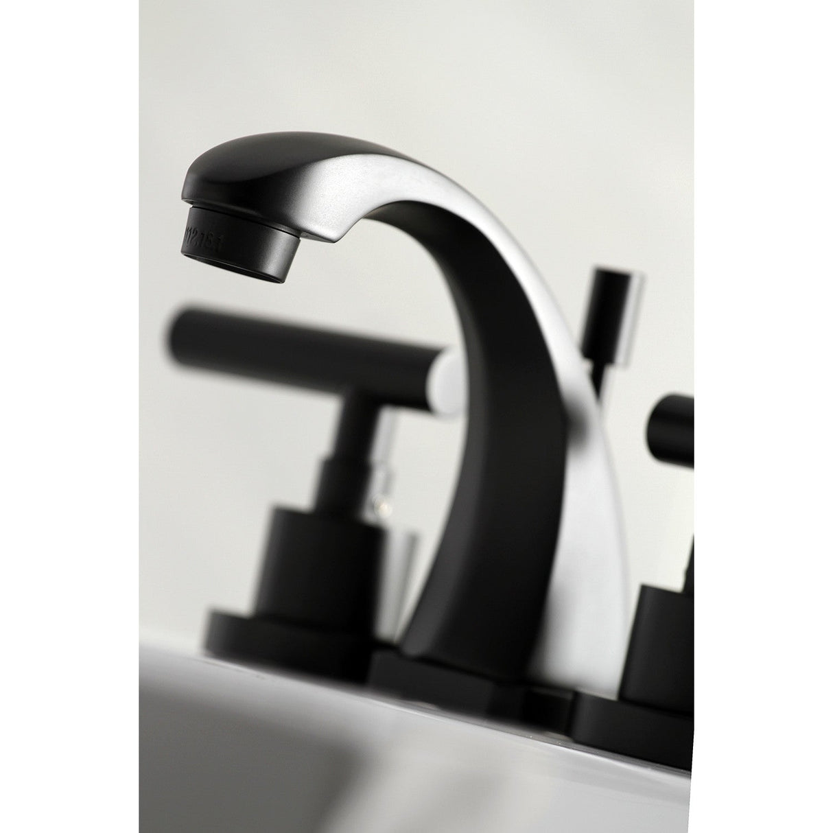 Manhattan KS4940CML Two-Handle 3-Hole Deck Mount Widespread Bathroom Faucet with Brass Pop-Up, Matte Black