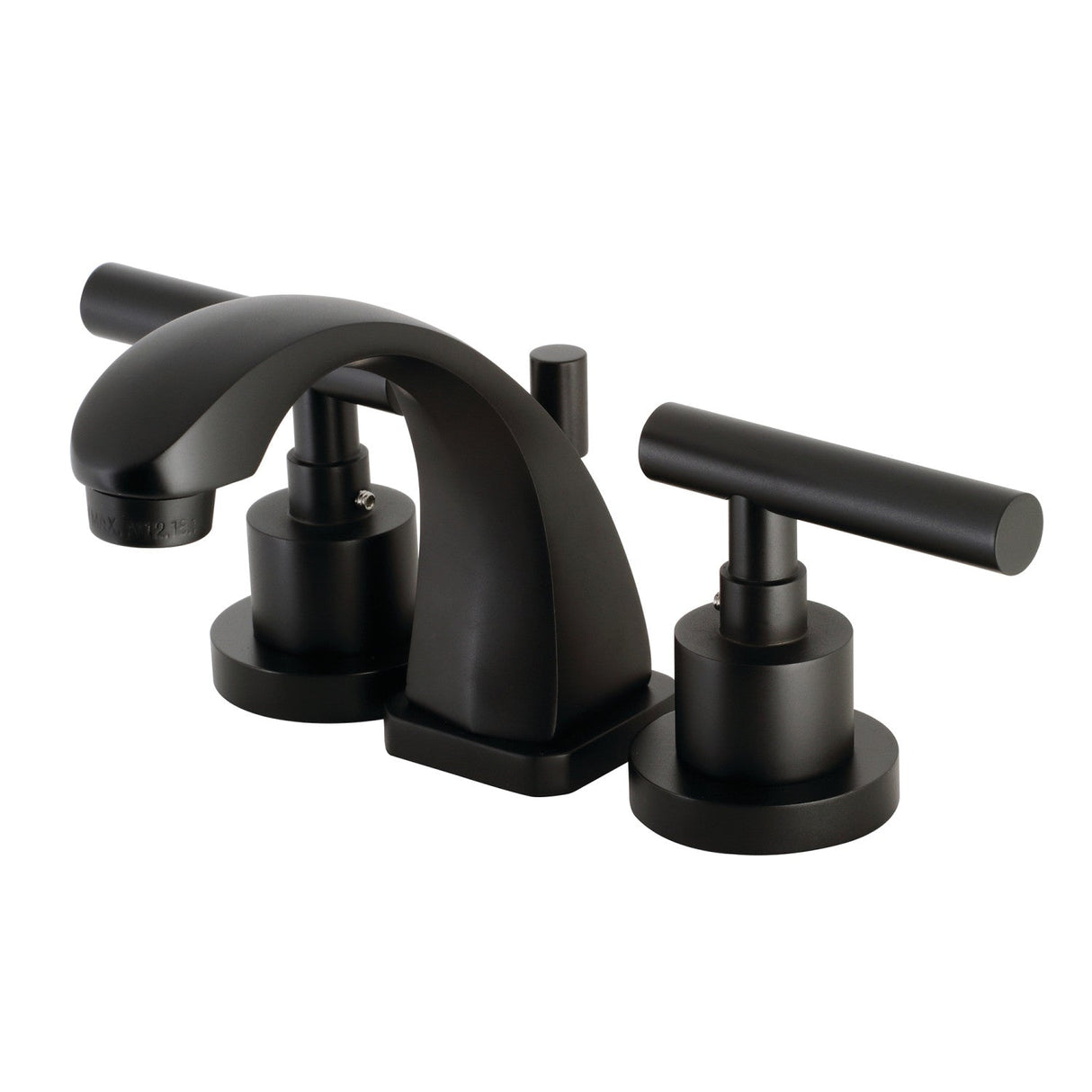 Manhattan KS4940CML Two-Handle 3-Hole Deck Mount Widespread Bathroom Faucet with Brass Pop-Up, Matte Black