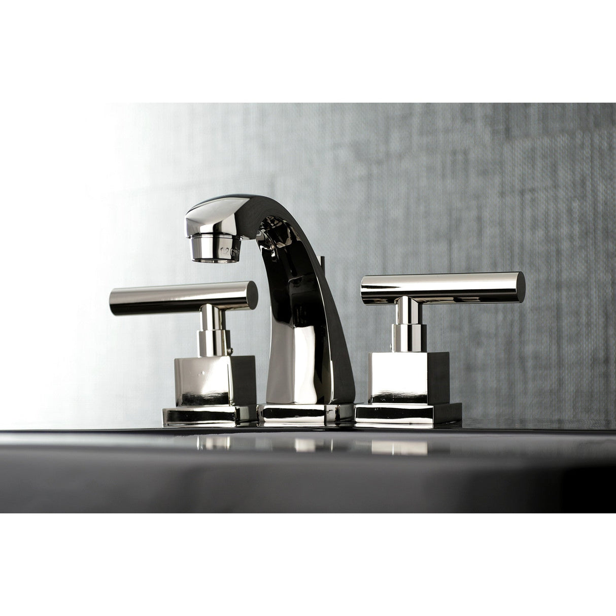 Claremont KS4946CQL Two-Handle 3-Hole Deck Mount Widespread Bathroom Faucet with Brass Pop-Up, Polished Nickel