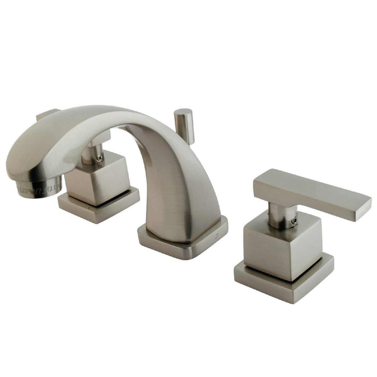 Executive KS4948QLL Two-Handle 3-Hole Deck Mount Widespread Bathroom Faucet with Brass Pop-Up, Brushed Nickel