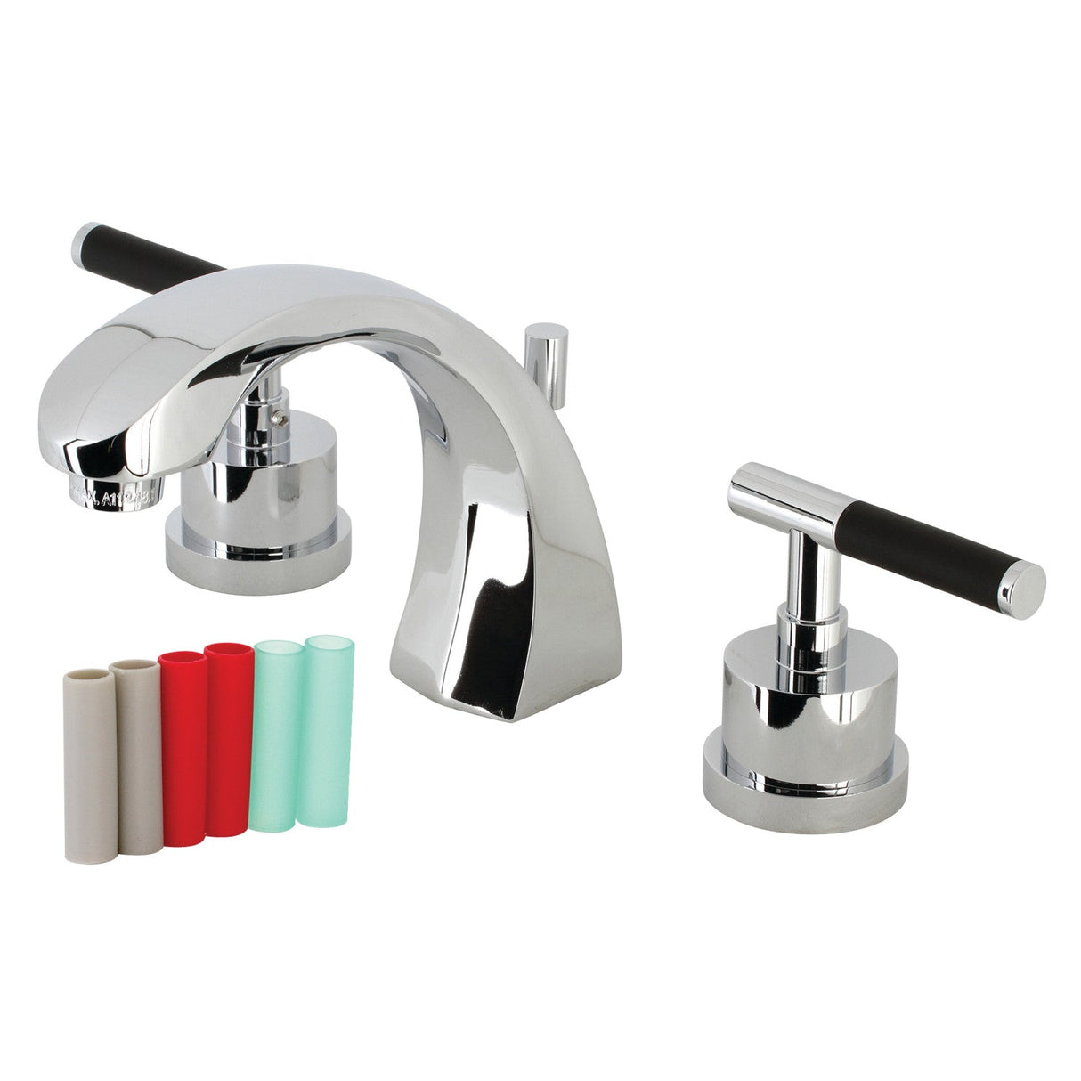 Kaiser KS4981CKL Two-Handle Deck Mount Widespread Bathroom Faucet with Brass Pop-Up, Polished Chrome