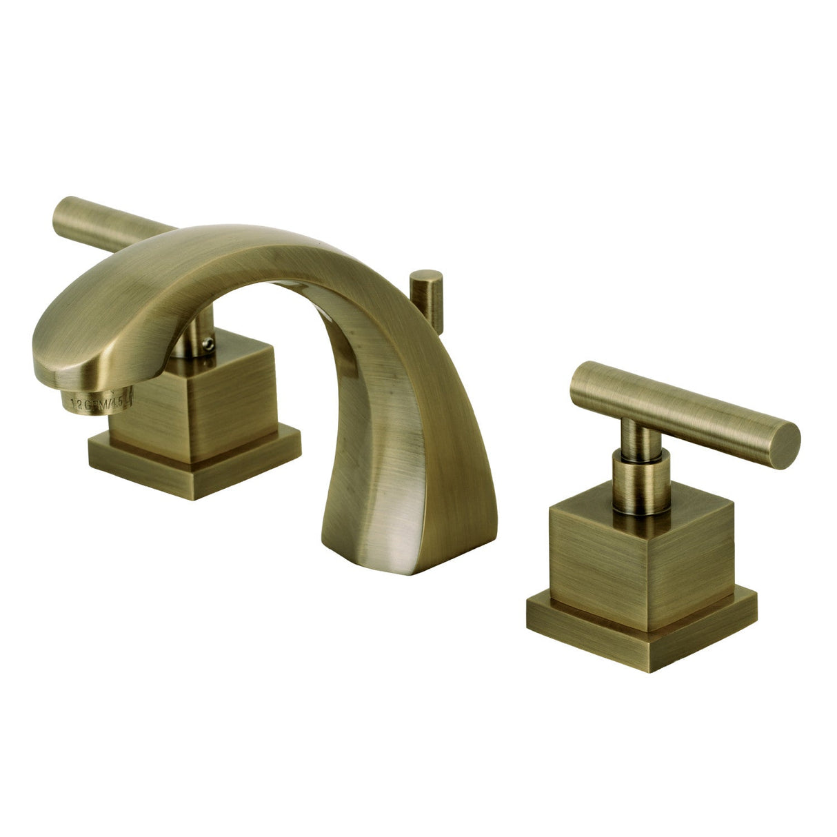 Claremont KS4983CQL Two-Handle 3-Hole Deck Mount Widespread Bathroom Faucet with Brass Pop-Up, Antique Brass