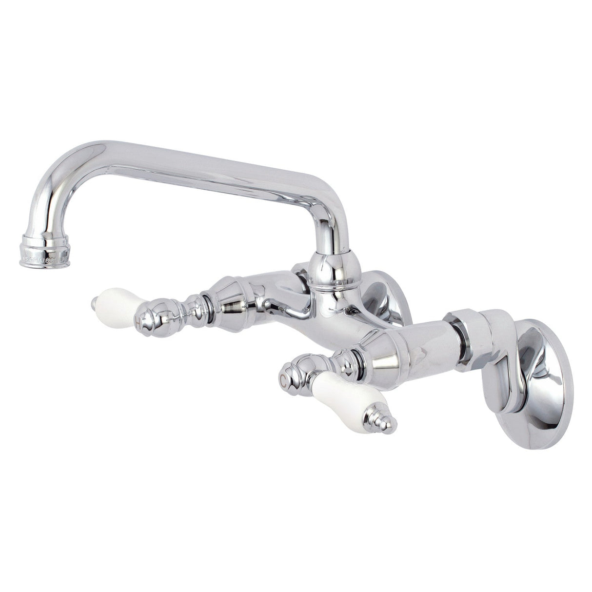 Kingston KS513C Two-Handle 2-Hole Wall Mount Kitchen Faucet, Polished Chrome