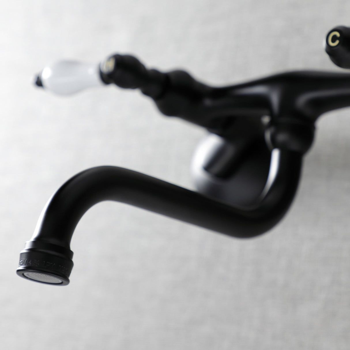 Kingston KS515MB Two-Handle 2-Hole Wall Mount Bathroom Faucet, Matte Black