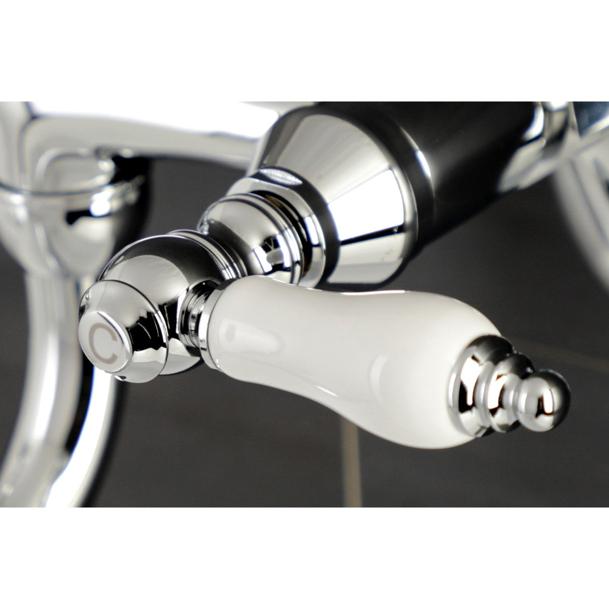 Kingston KS516C Two-Handle 2-Hole Wall Mount Bathroom Faucet, Polished Chrome