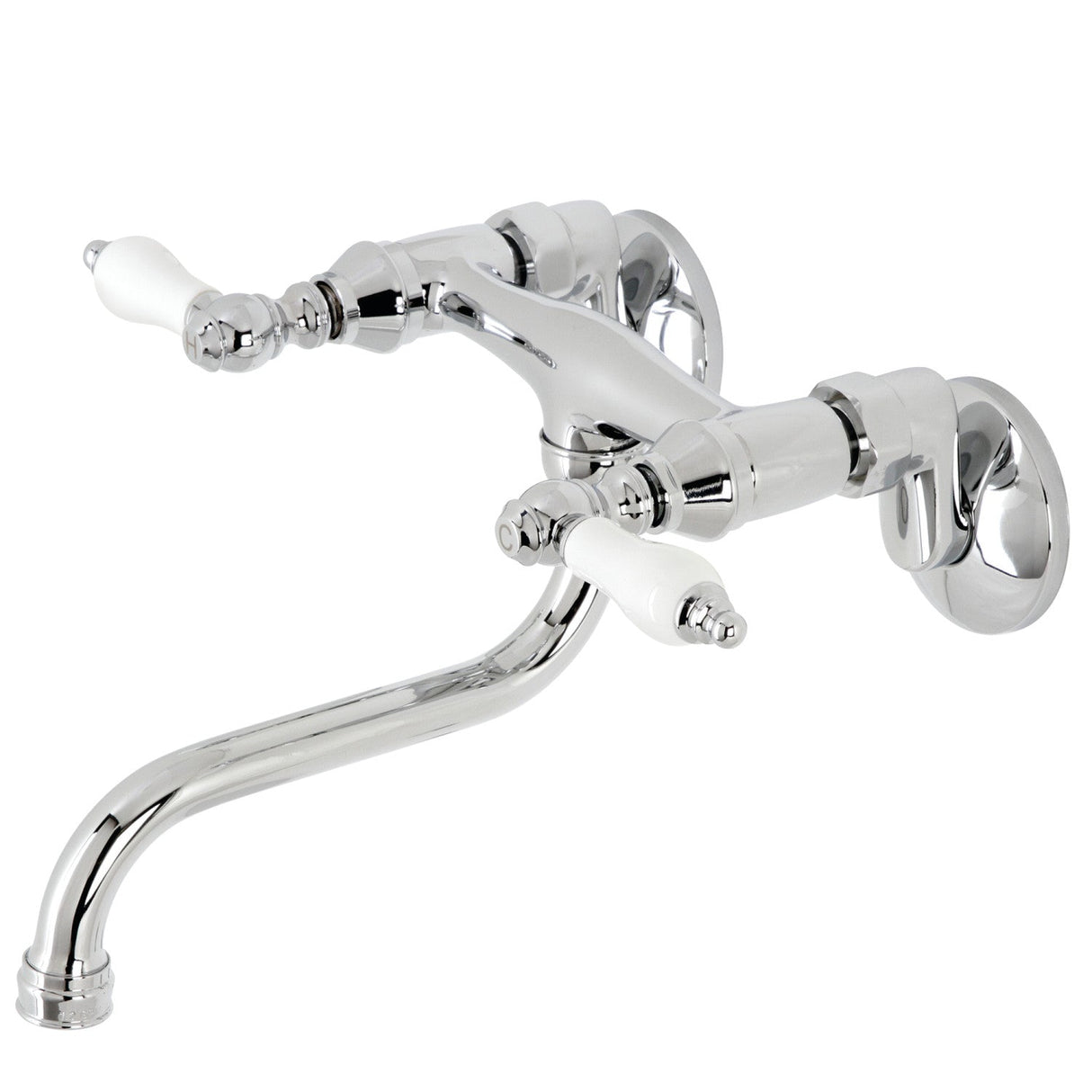 Kingston KS516C Two-Handle 2-Hole Wall Mount Bathroom Faucet, Polished Chrome