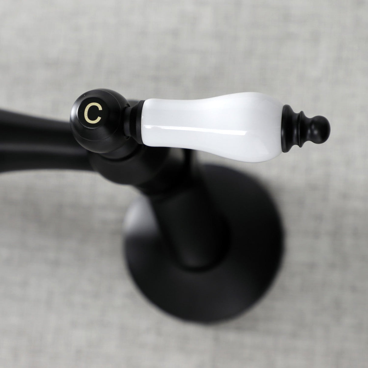 Kingston KS516MB Two-Handle 2-Hole Wall Mount Bathroom Faucet, Matte Black