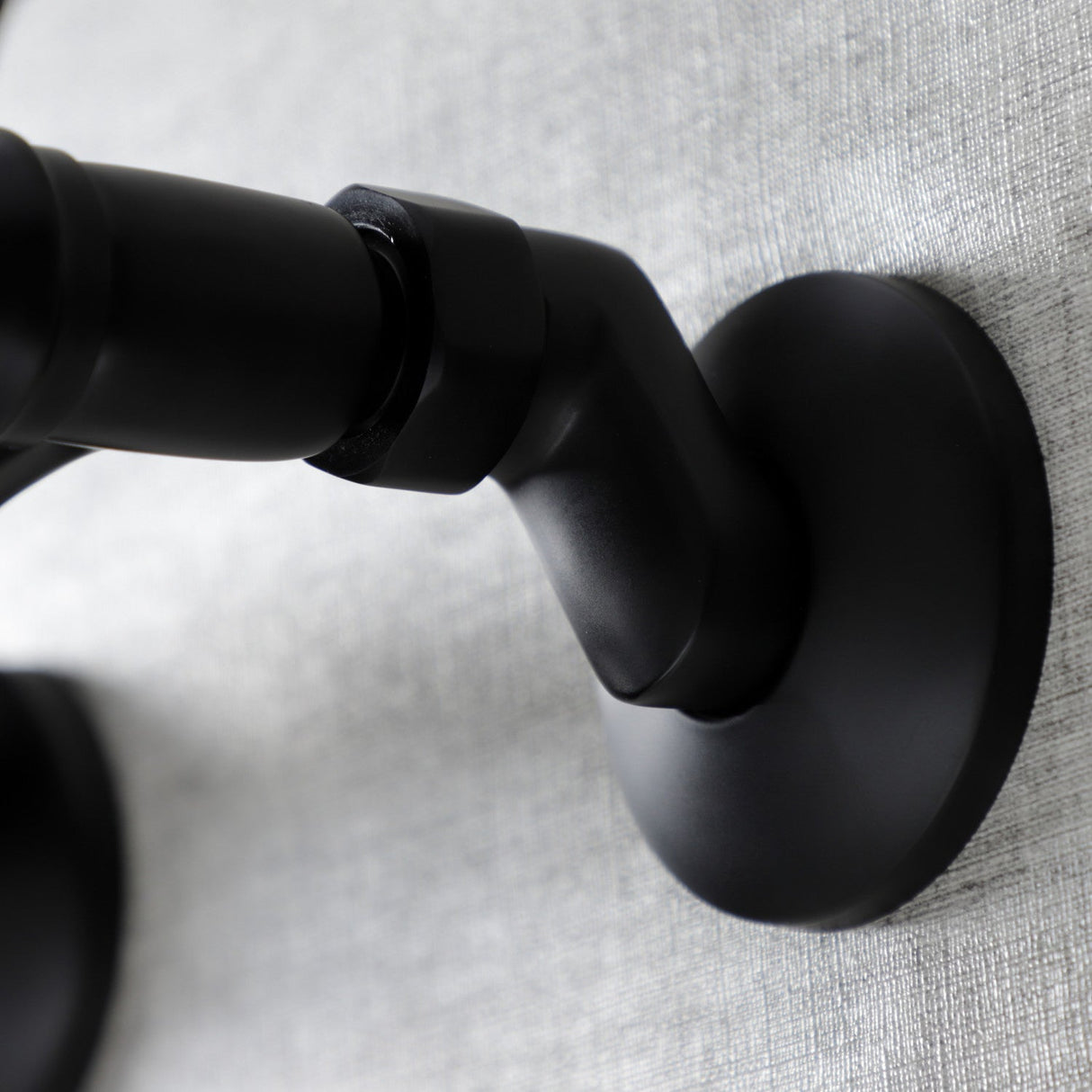 Kingston KS516MB Two-Handle 2-Hole Wall Mount Bathroom Faucet, Matte Black