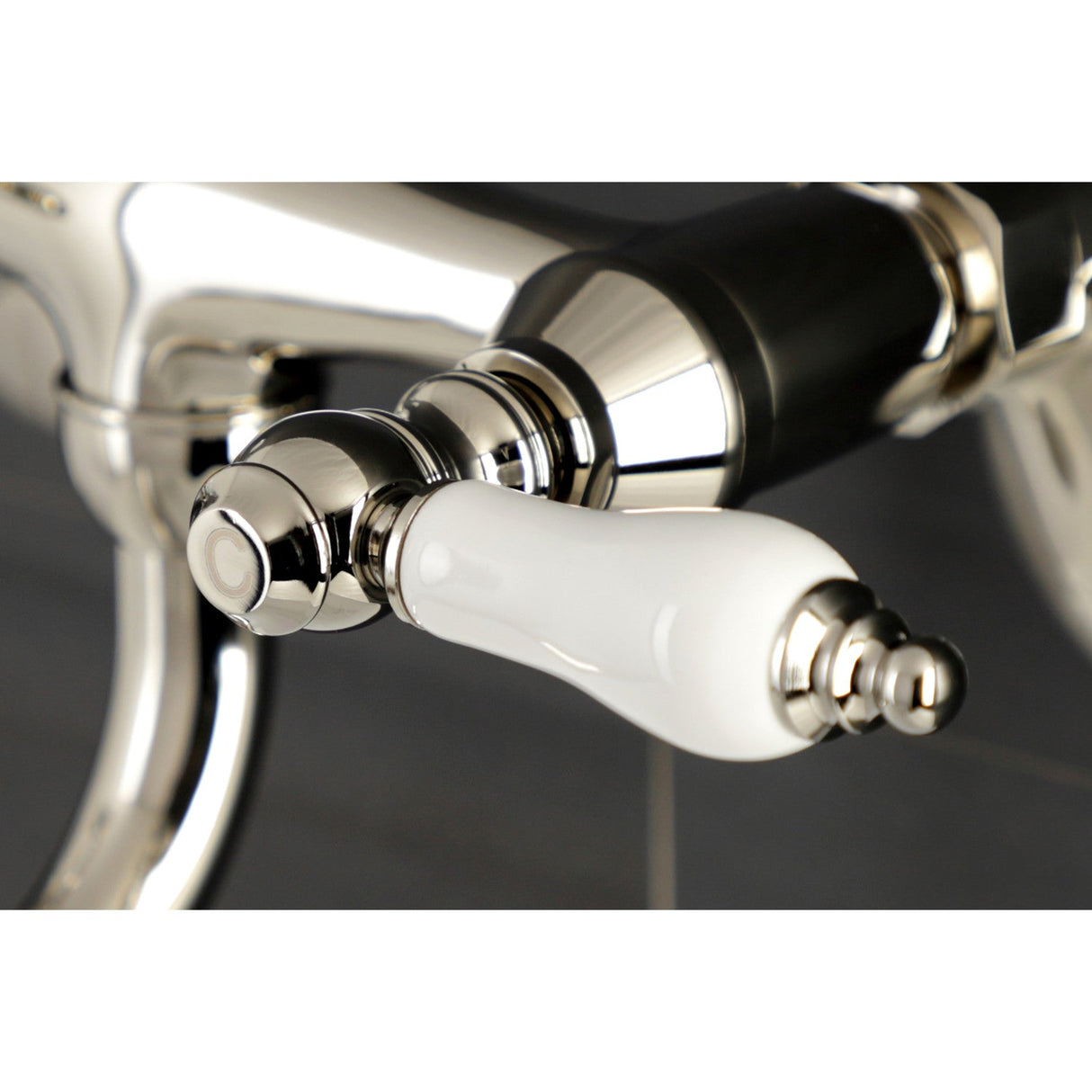 Kingston KS516PN Two-Handle 2-Hole Wall Mount Bathroom Faucet, Polished Nickel