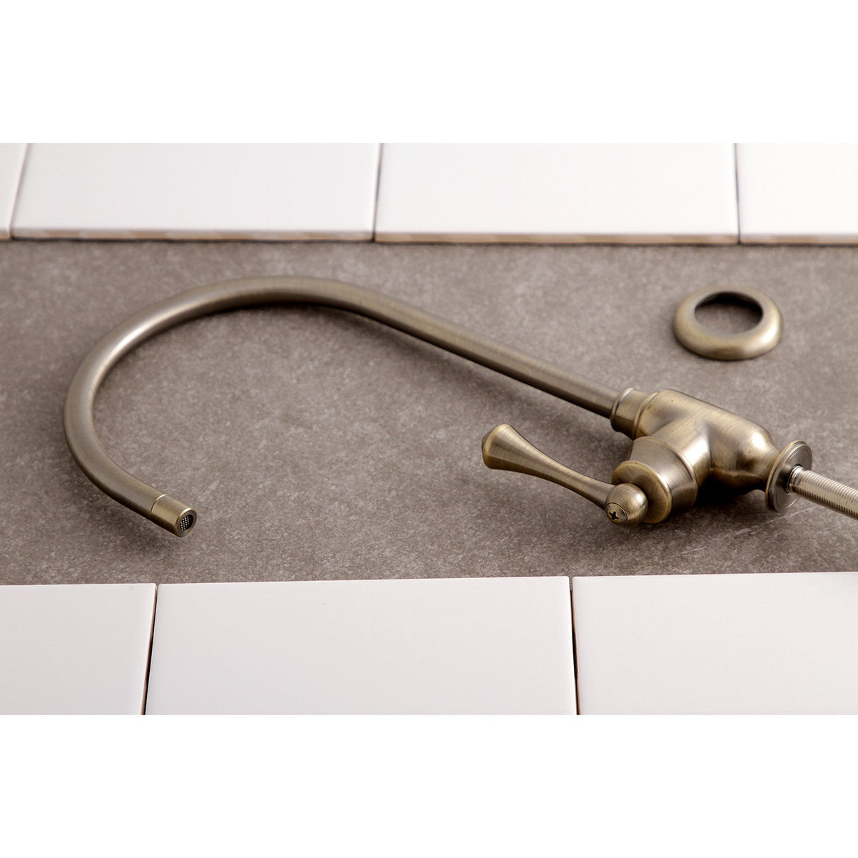 Vintage KS5193BL Single-Handle 1-Hole Deck Mount Water Filtration Faucet, Antique Brass