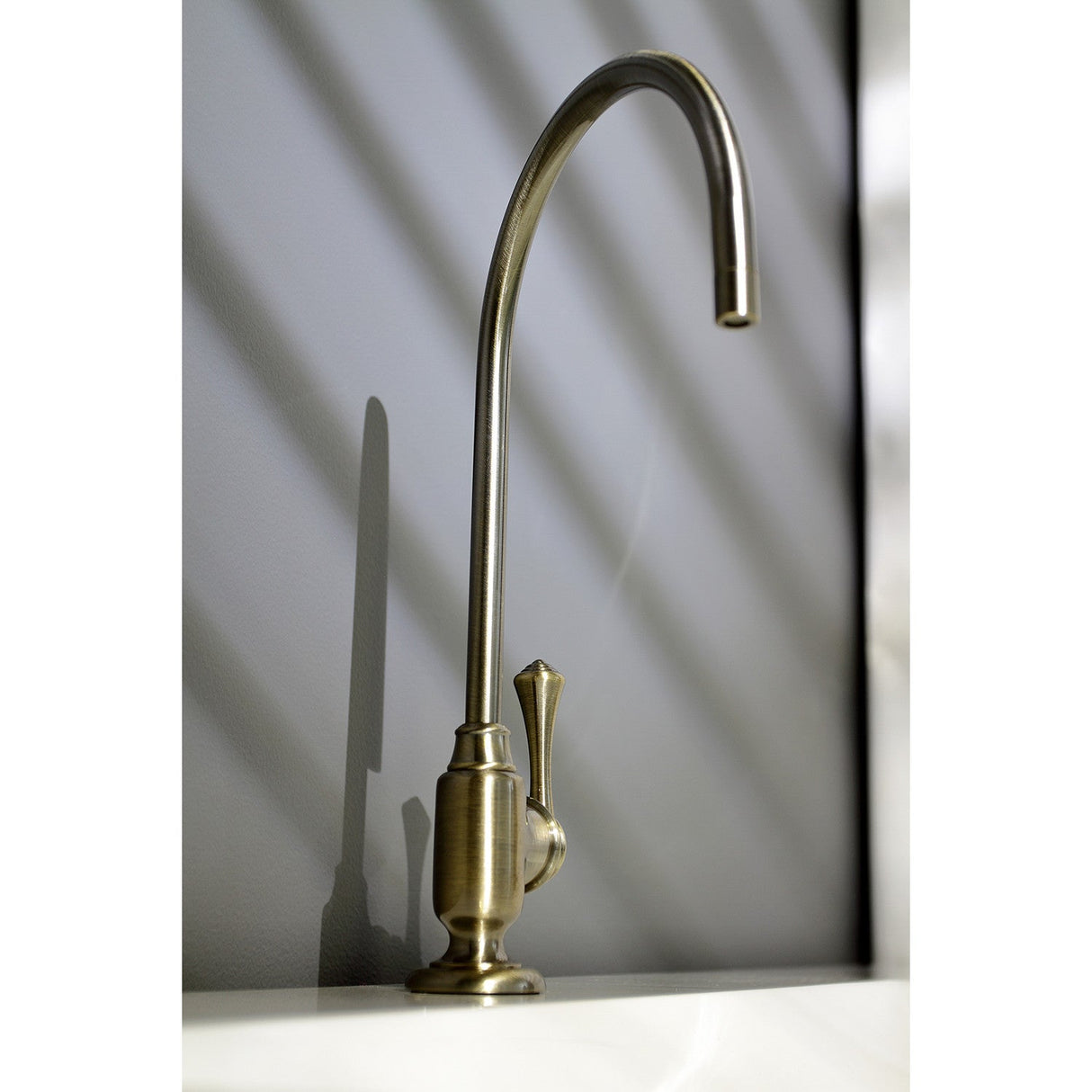 Vintage KS5193BL Single-Handle 1-Hole Deck Mount Water Filtration Faucet, Antique Brass
