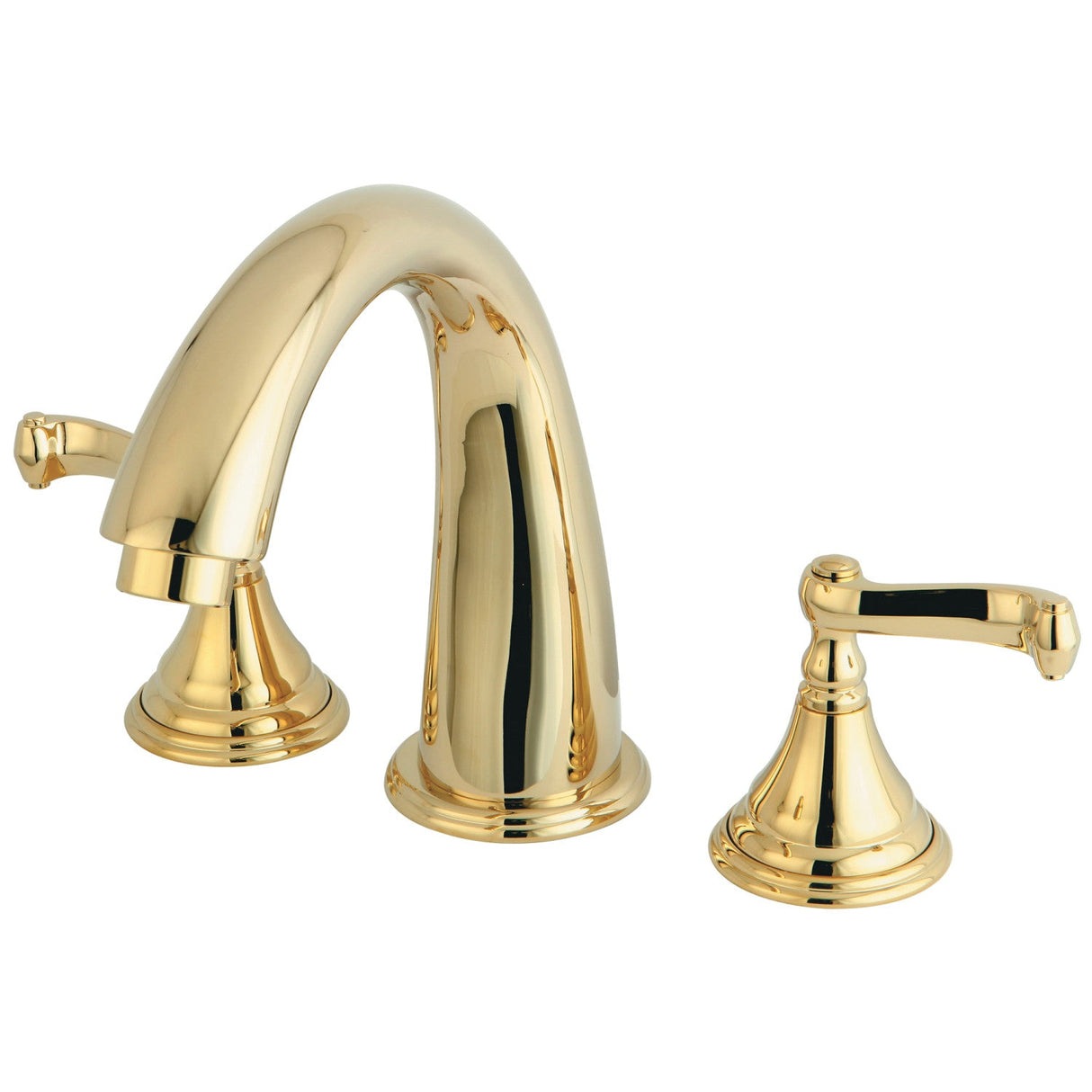 Royale KS5362FL Two-Handle 3-Hole Deck Mount Roman Tub Faucet, Polished Brass