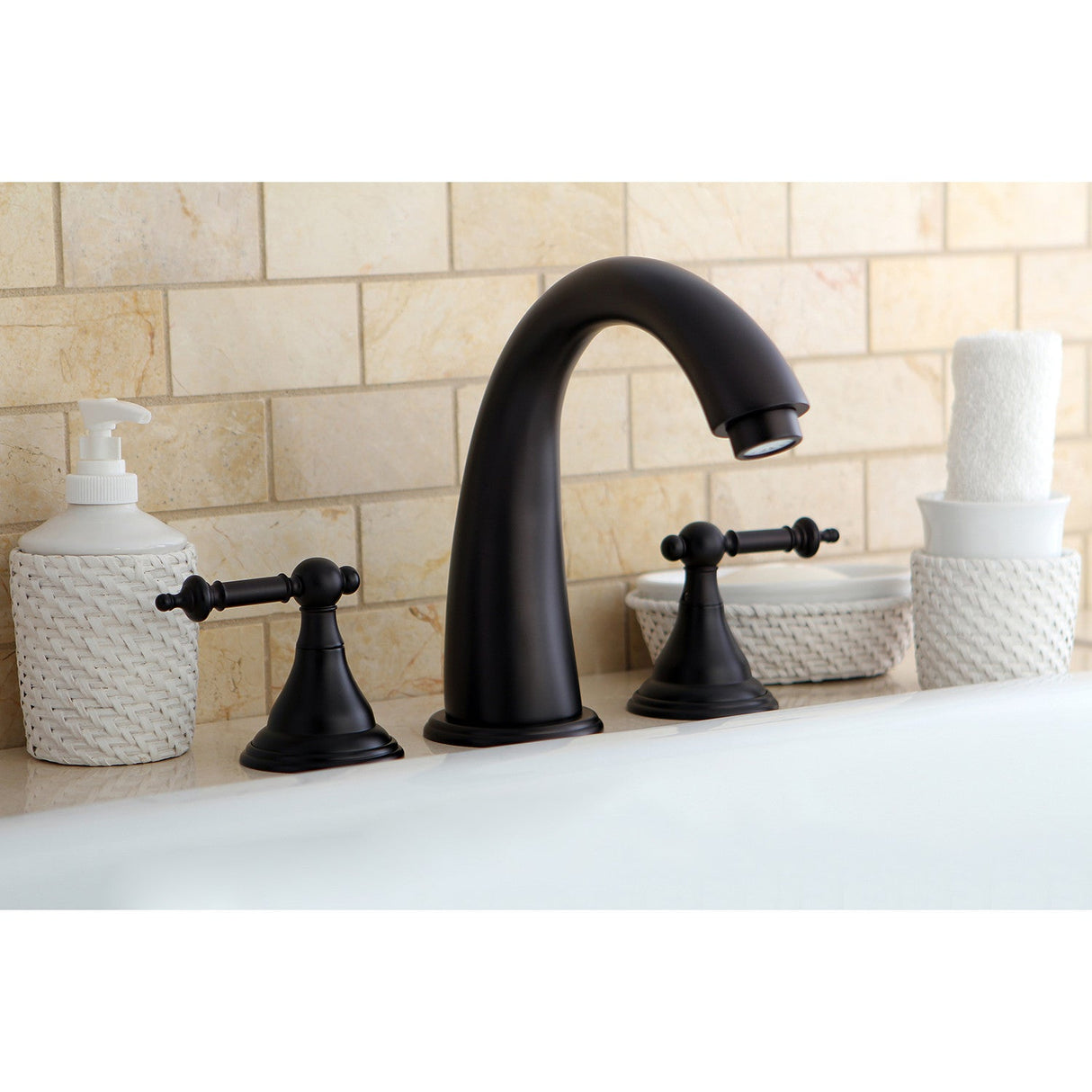 Royale KS5365TL Two-Handle 3-Hole Deck Mount Roman Tub Faucet, Oil Rubbed Bronze