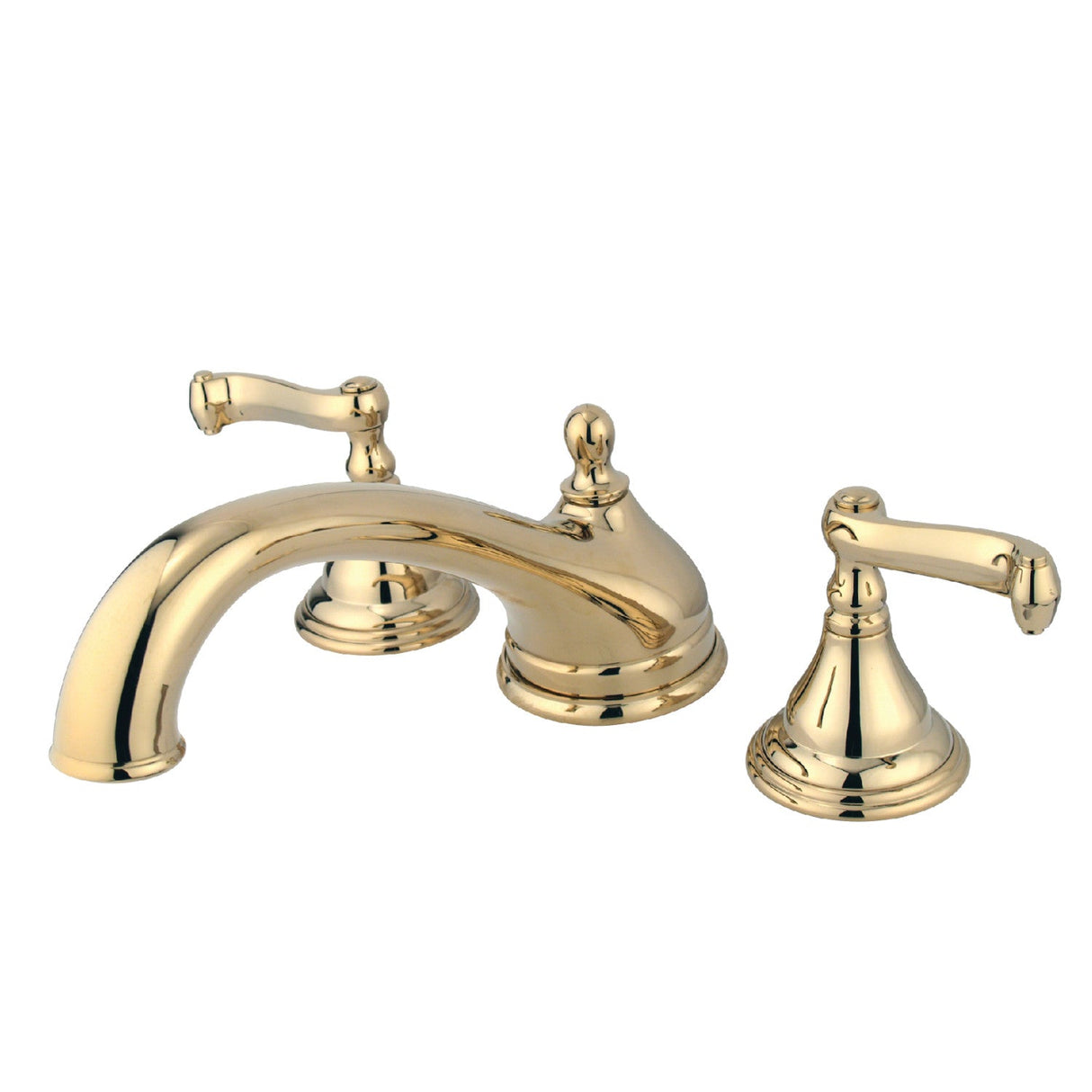 Royale KS5532FL Two-Handle 3-Hole Deck Mount Roman Tub Faucet, Polished Brass