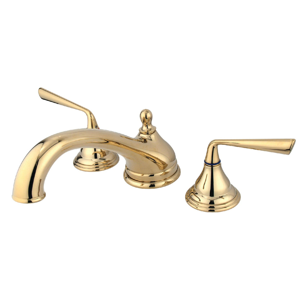 Silver Sage KS5532ZL Two-Handle 3-Hole Deck Mount Roman Tub Faucet, Polished Brass